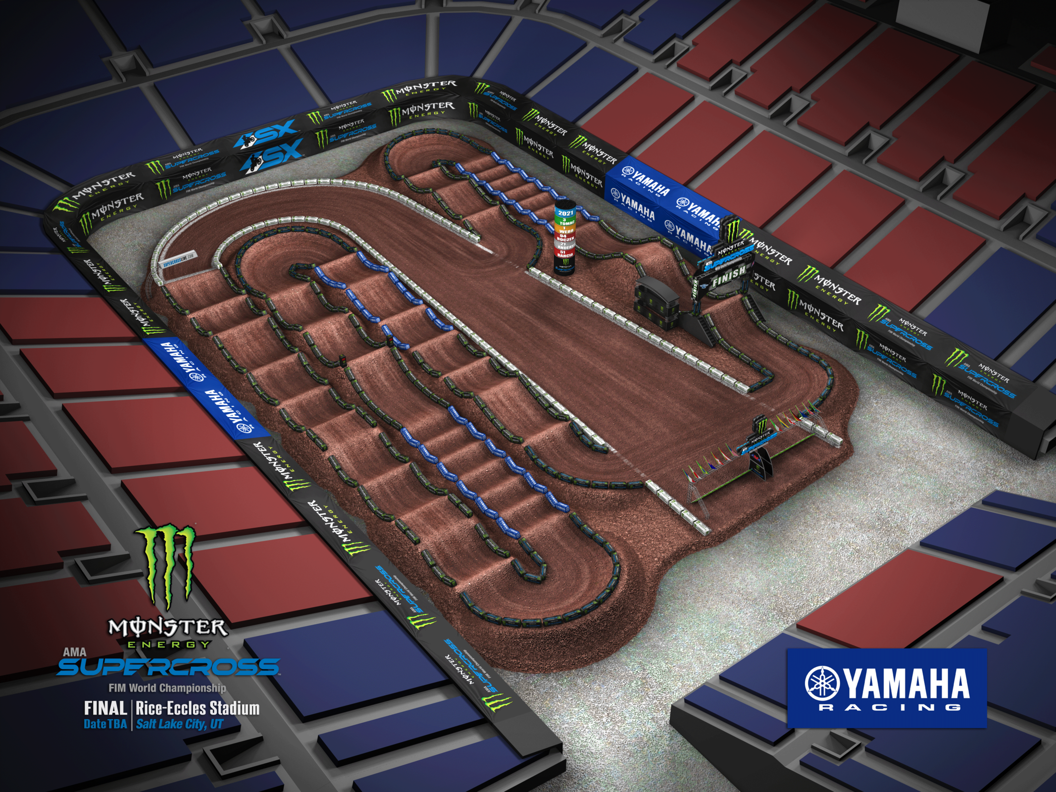 The 2021 Salt Lake City 2 Supercross layout.