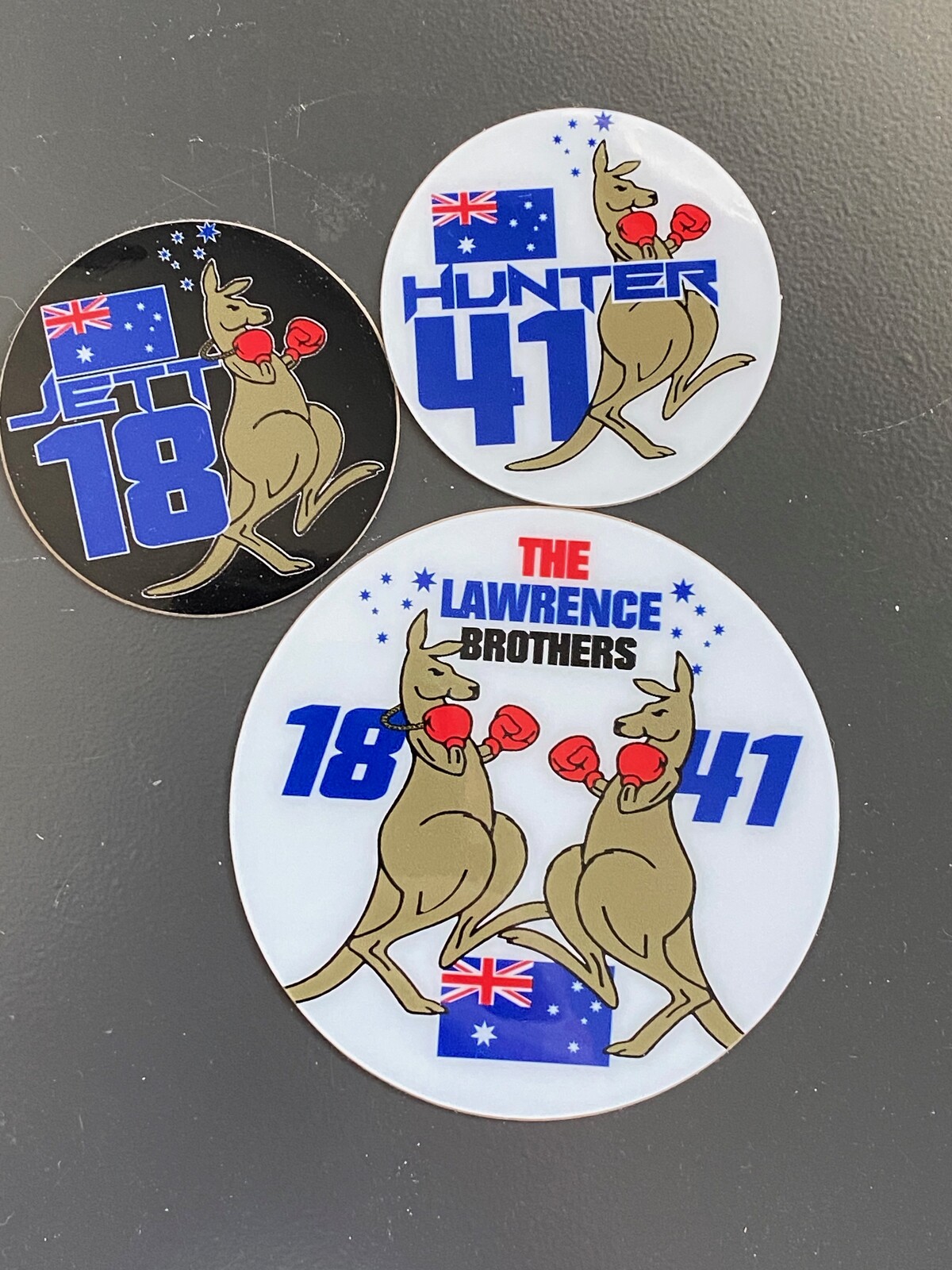 Speaking of the Lawrence brothers, here are some Lawrence brother stickers by longtime Honda partner and supplier Throttle Jockey.