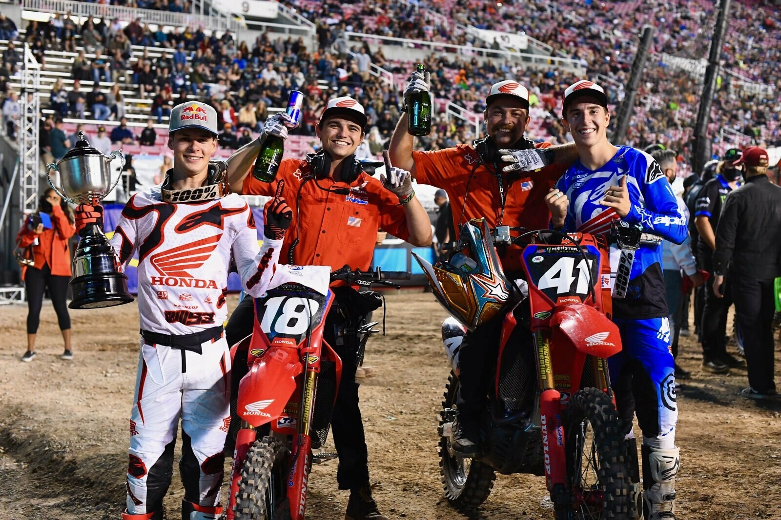 When's the last time brothers were on the podium together in supercross?