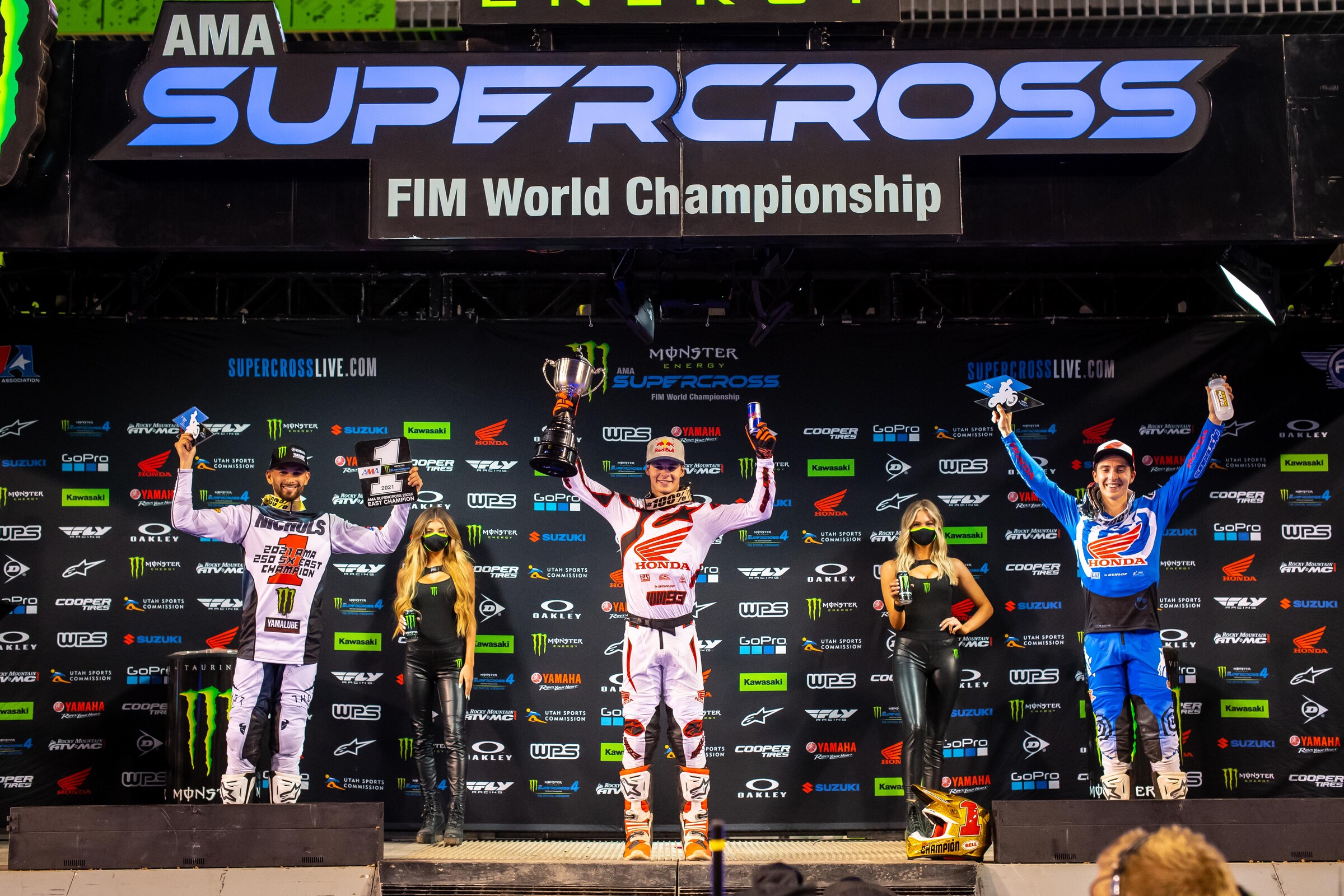 The podium from the Dave Coombs Sr. East/West Showdown main event.