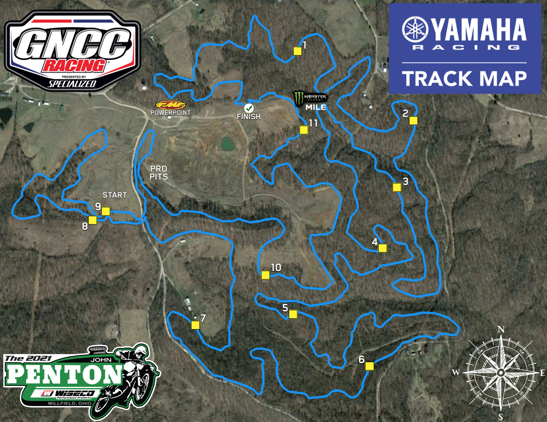 The 2021 The John Penton GNCC bike layout.