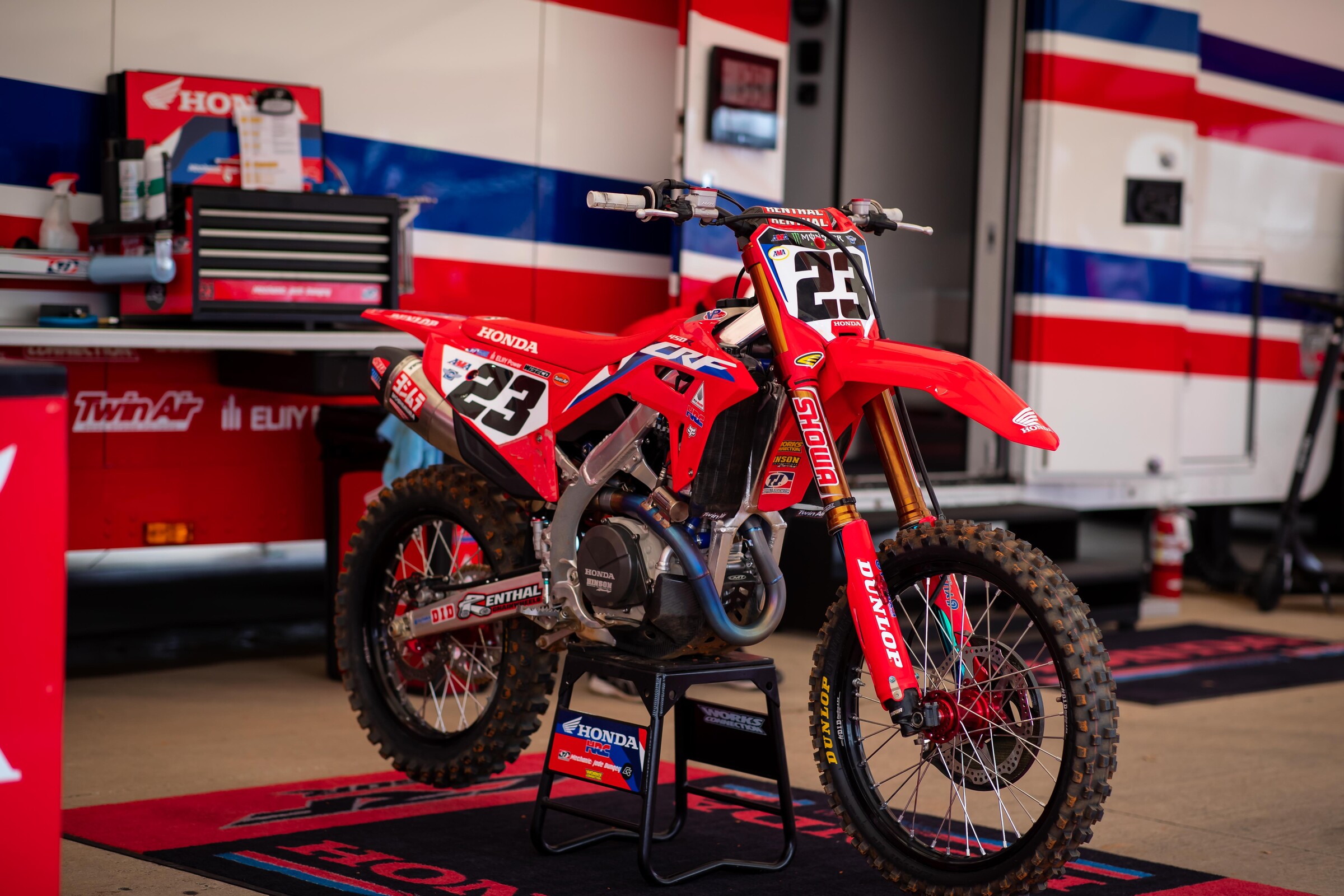 Sexton's Honda HRC CRF450R at the Arlington 1 Supercross.