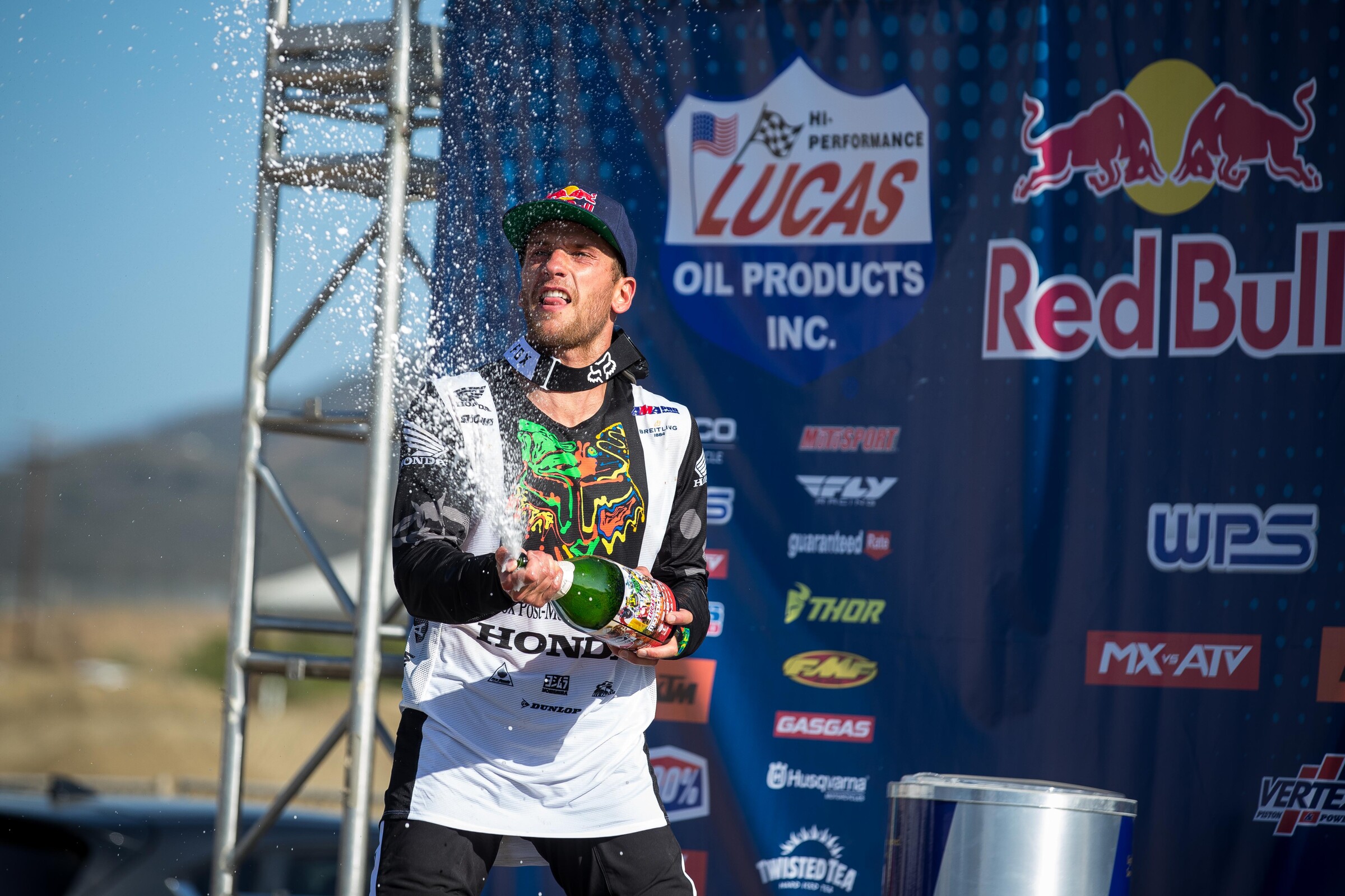 Champagne showers for Roczen in his first Pro Motocross event since the 2019 Ironman National season finale.