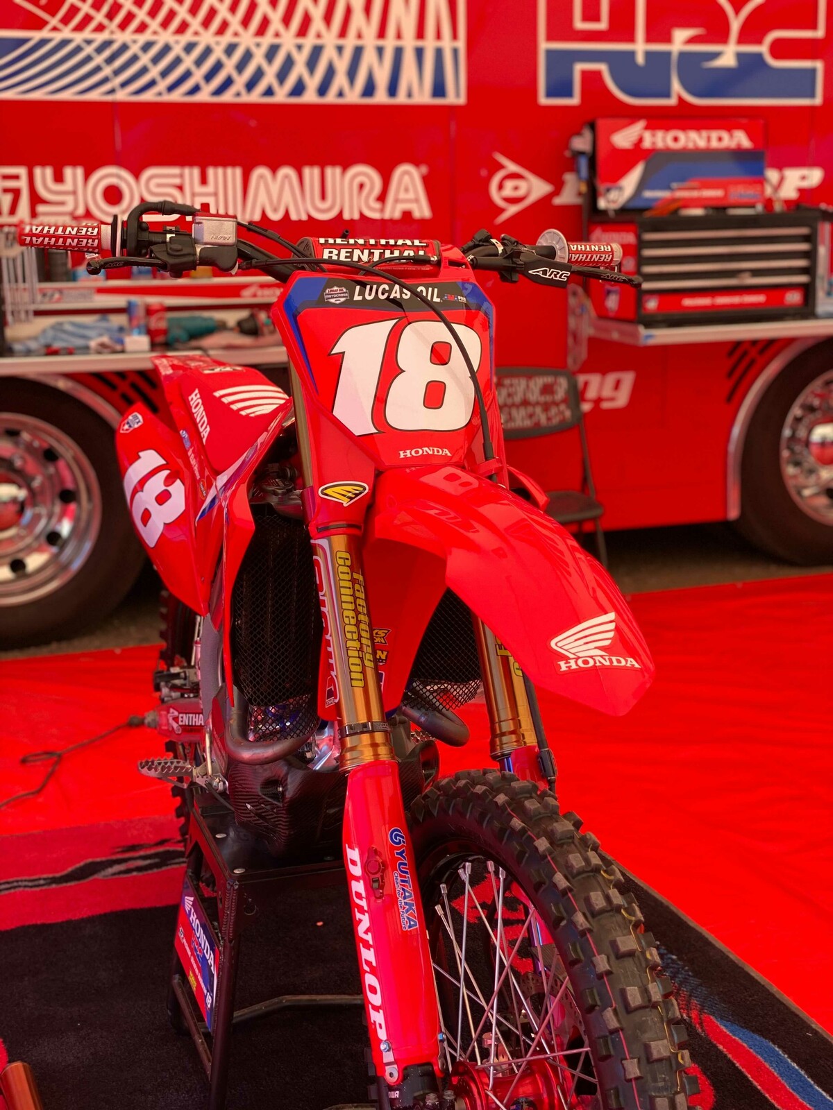 Jett Lawrence's Honda HRC CRF250R is ready for round two.