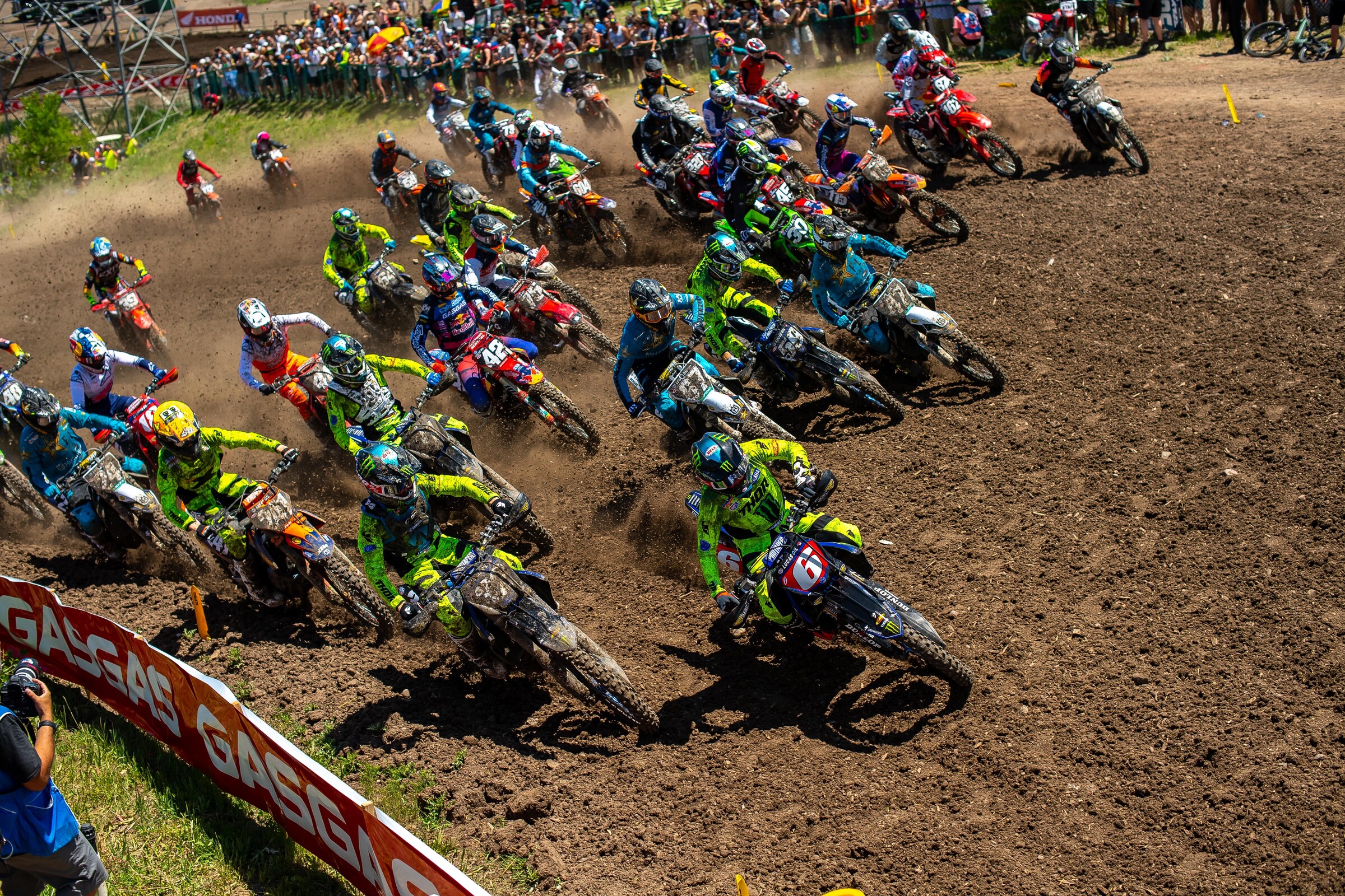 Justin Cooper led following the restart, but Jeremy Martin was able to hunt him down and make the pass to take the win.