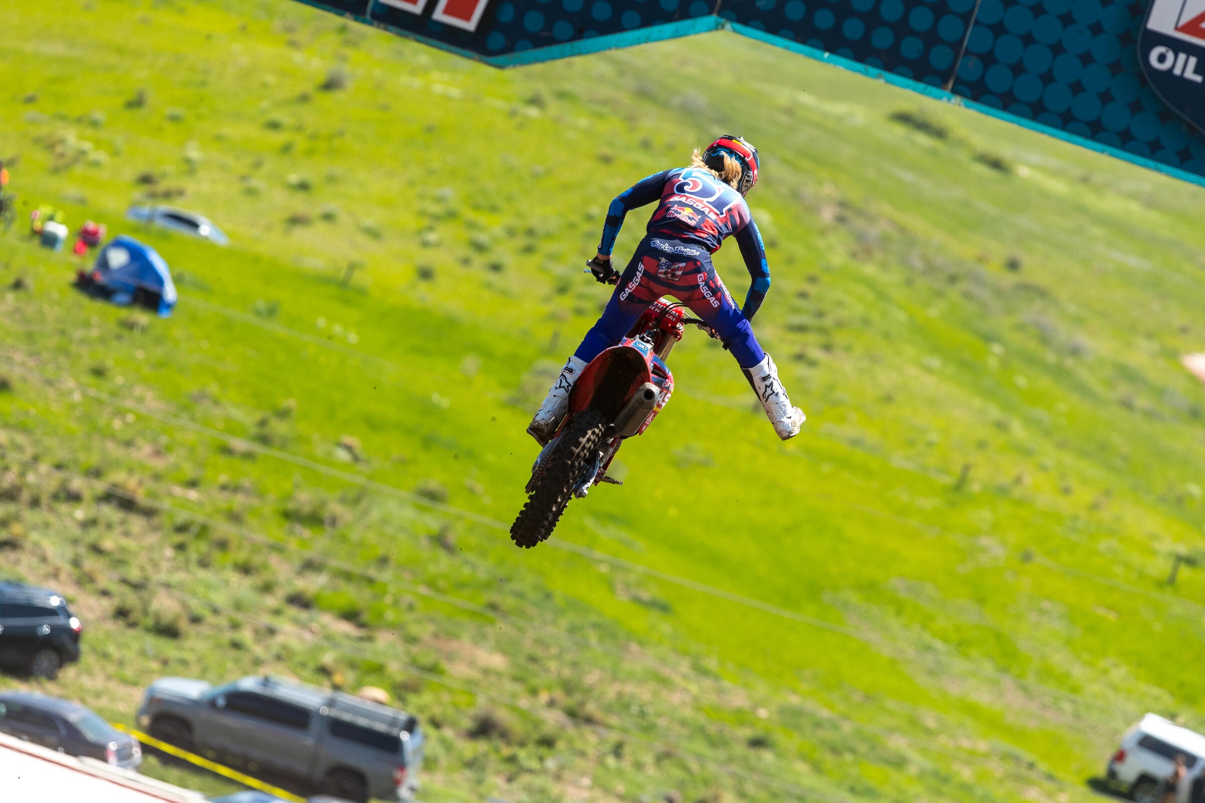 Barcia with some mid-jump karate moves.