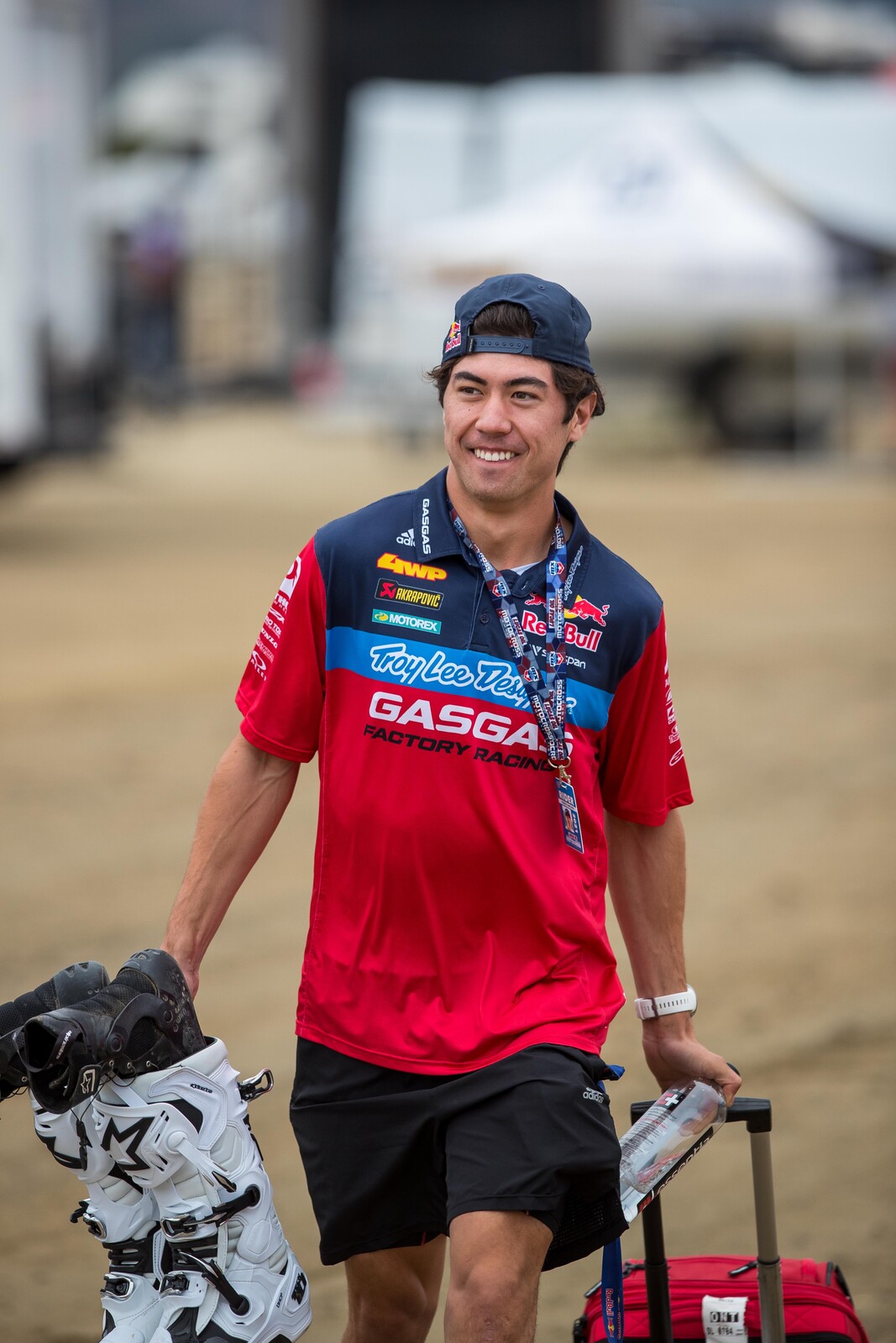 Pierce Brown takes a track walk.