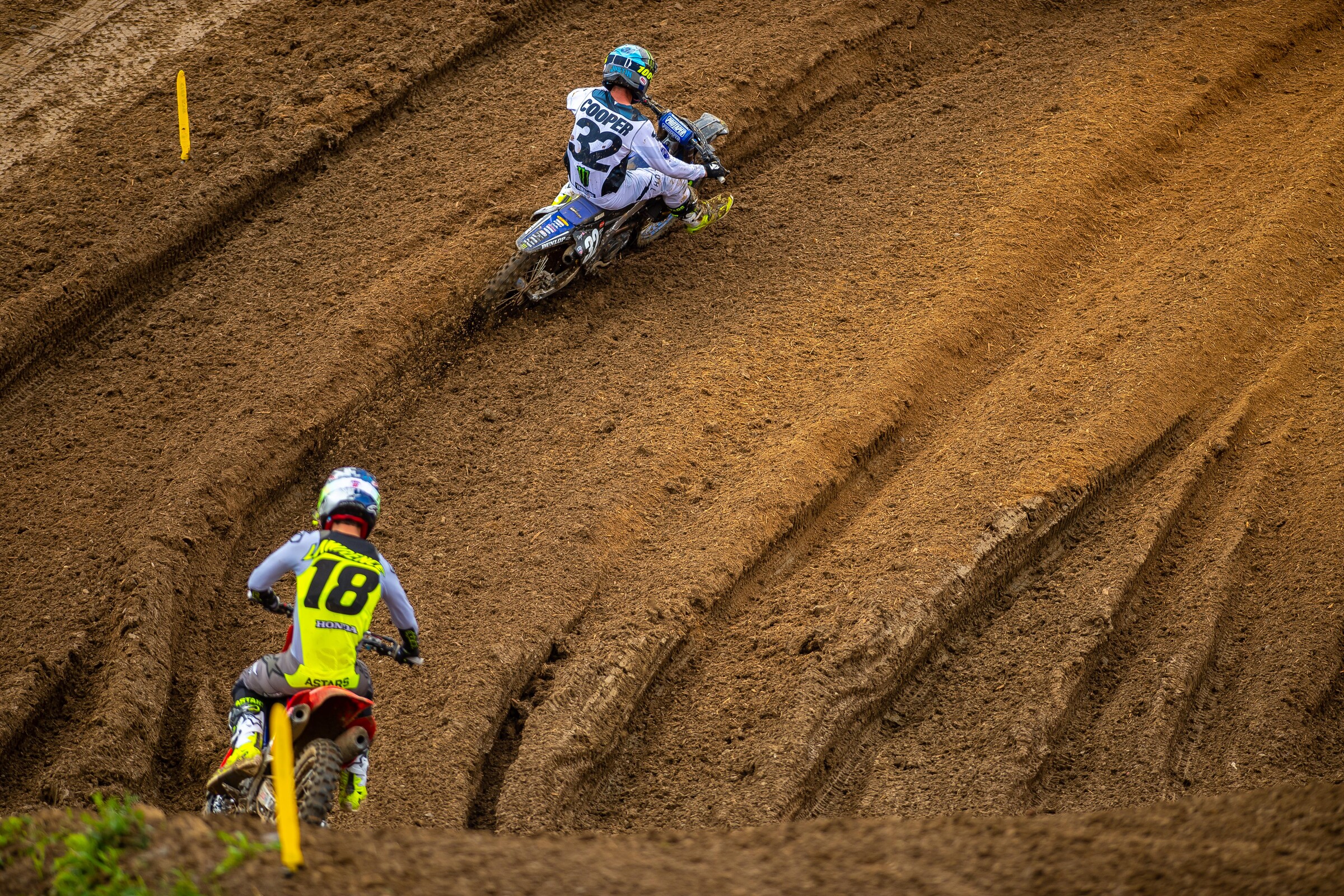 Cooper ahead of Jett Lawrence at High Point Raceway.