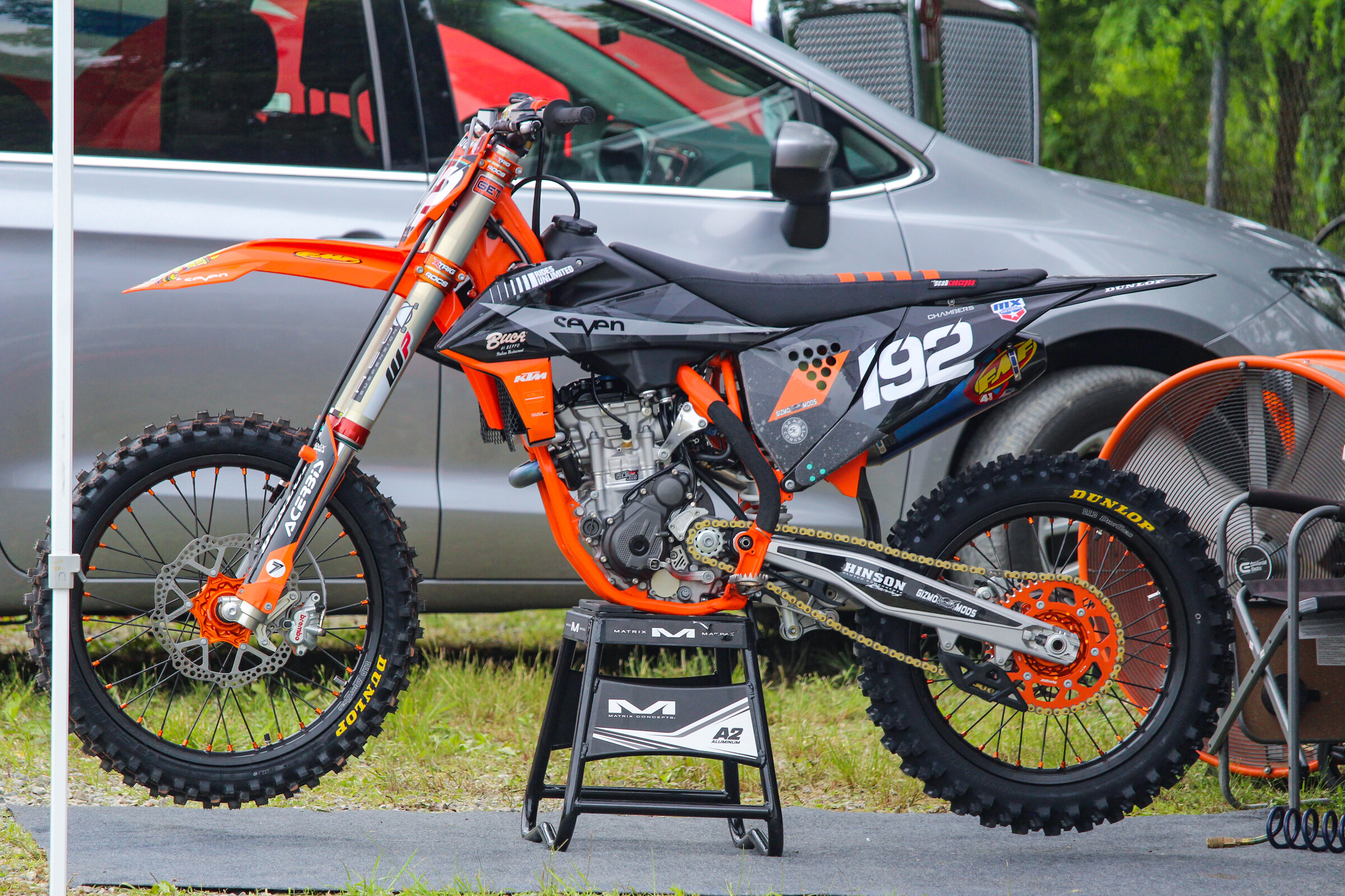 Jack Chambers' #192 KTM 250 SX-F ahead of the High Point National.