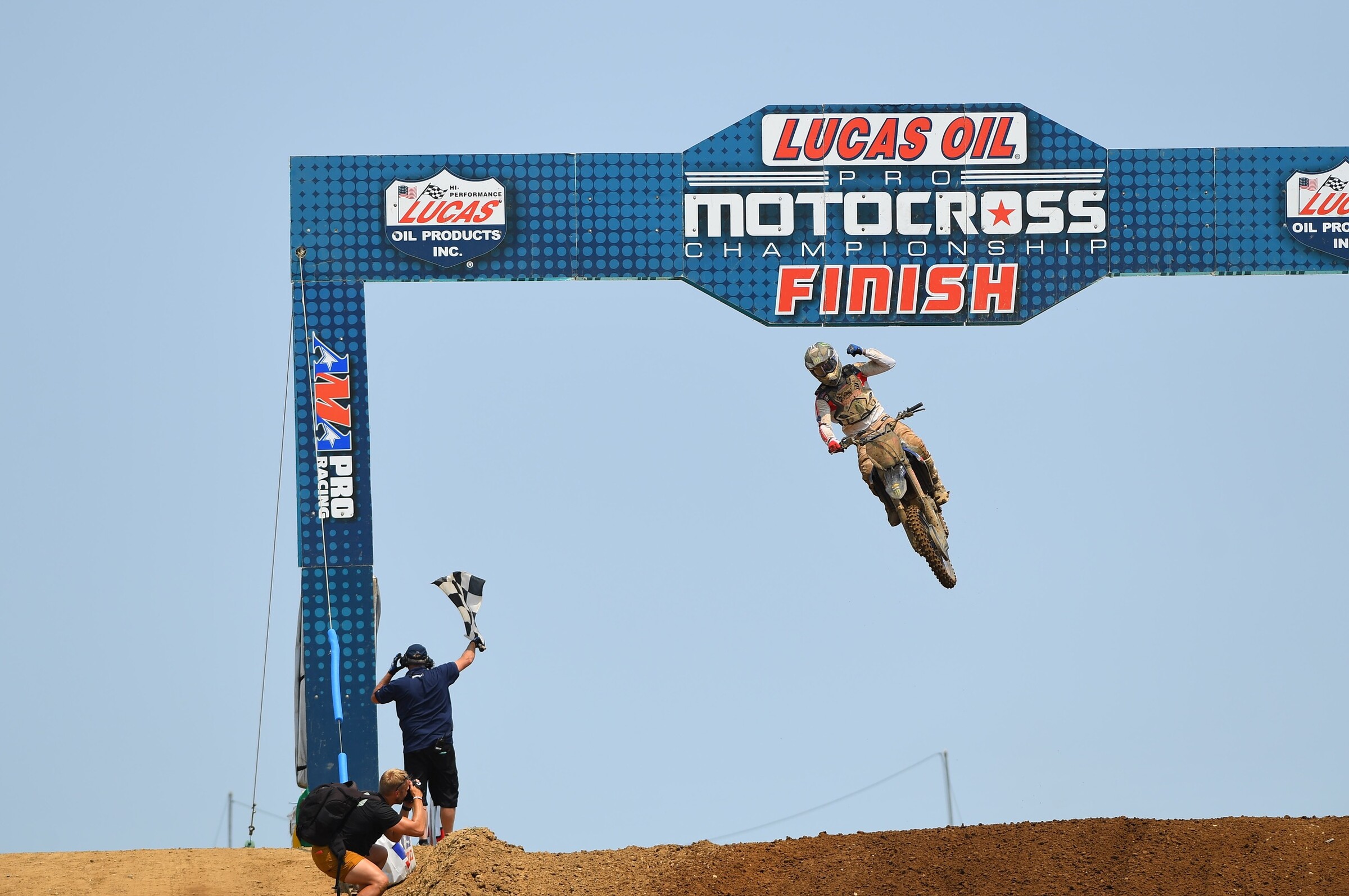 Dylan Ferrandis winning the first 450 Class moto.