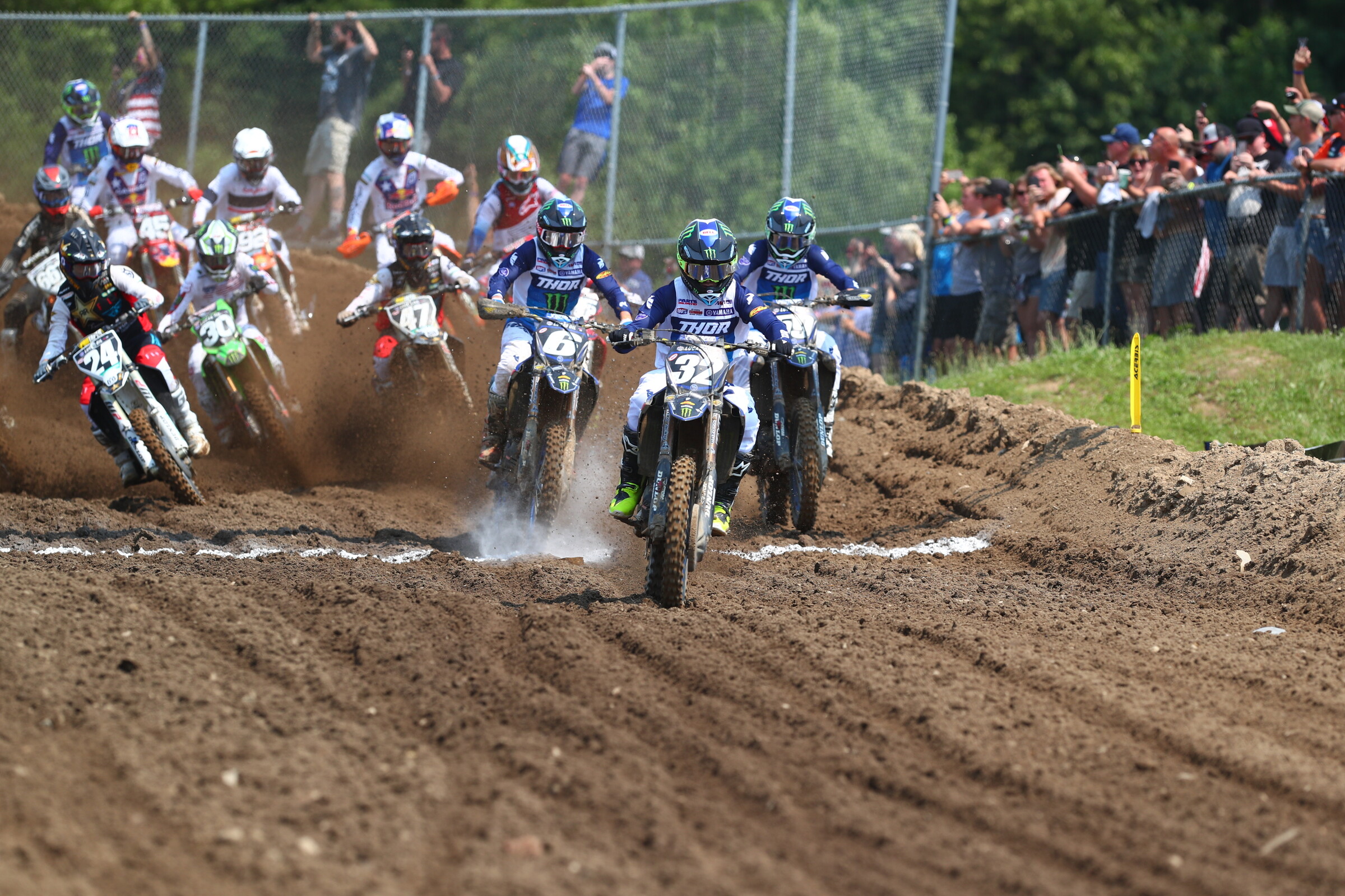 Justin Cooper grabbing the holeshot.