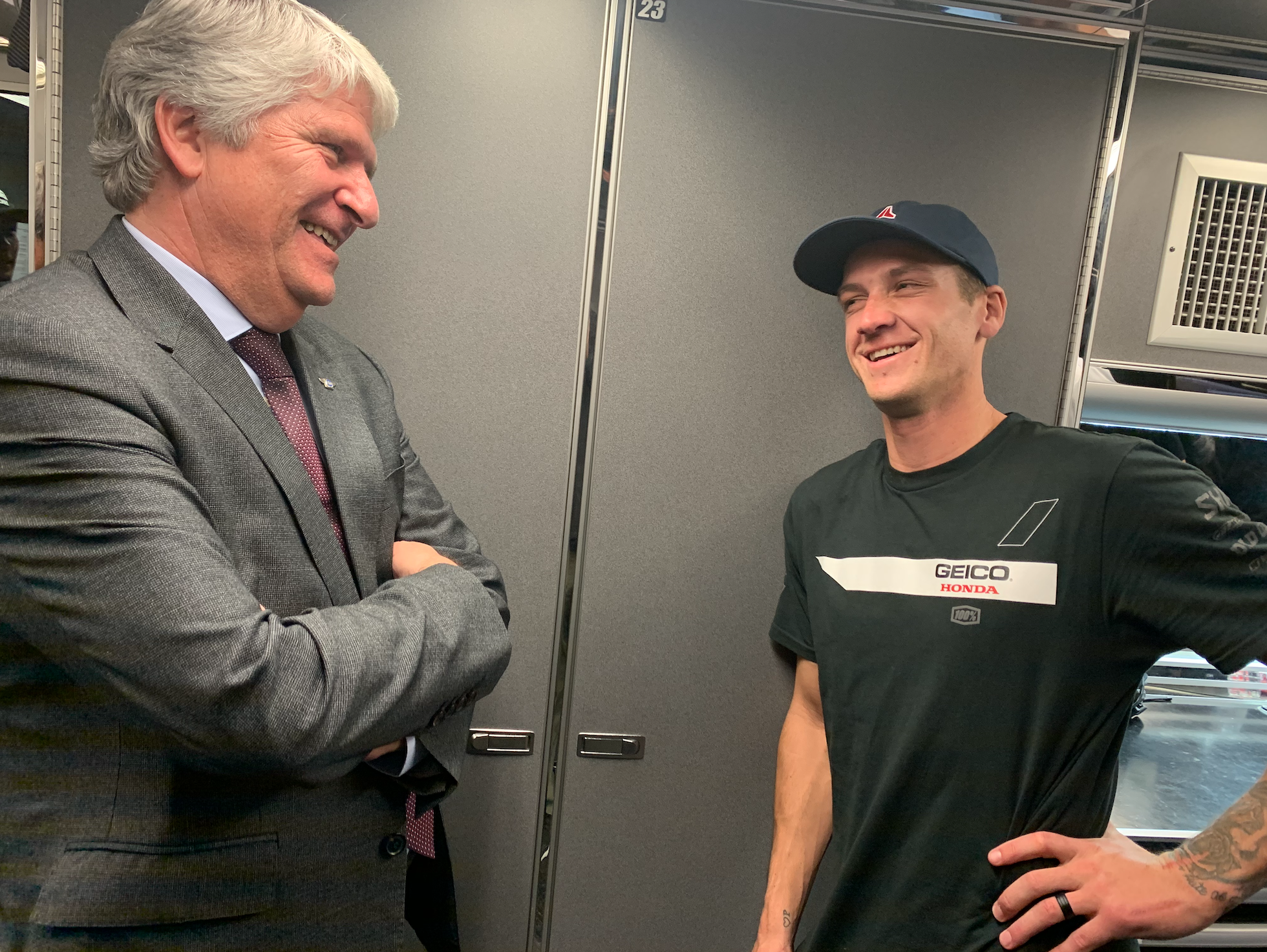 Jorge Viegas and Christian Craig at the 2020 Anaheim 1 Supercross.