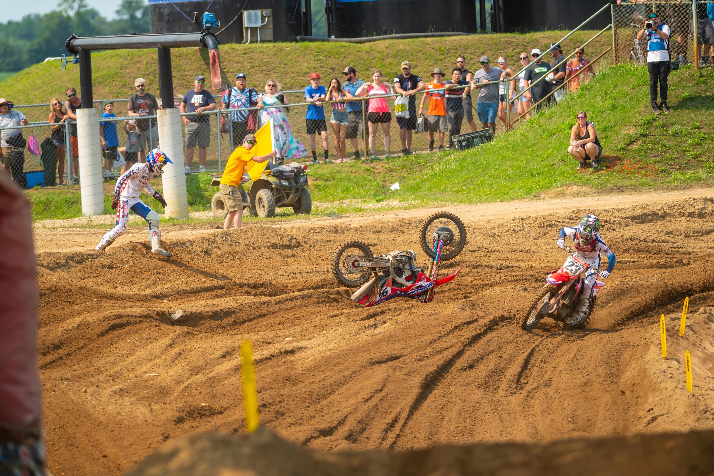 A crash in moto two proved costly for Kenny.