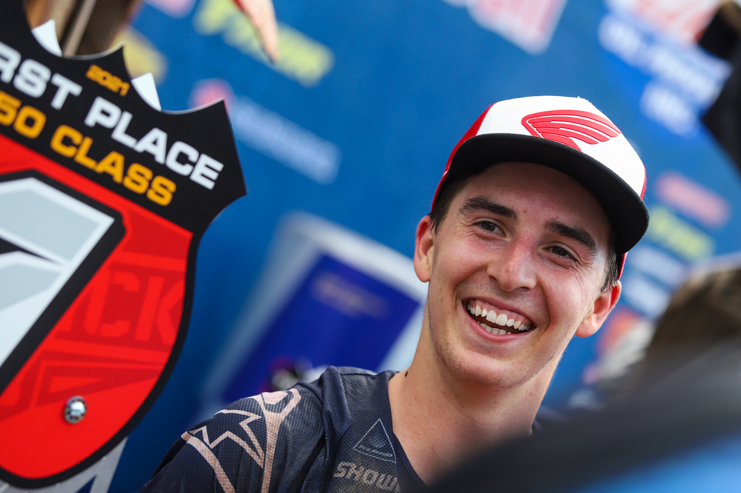 The Australian was all smiles after the second moto.
