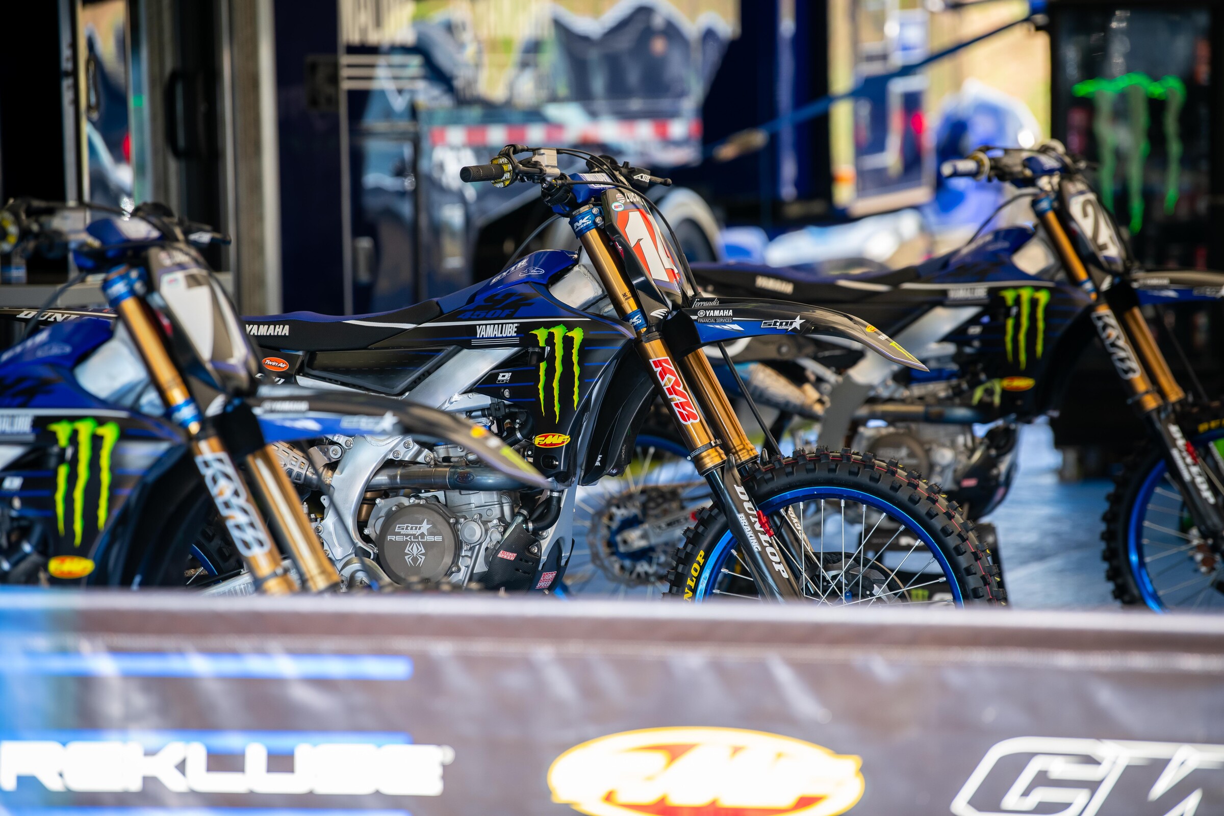 The Monster Energy/Star Yamaha Racing pits.