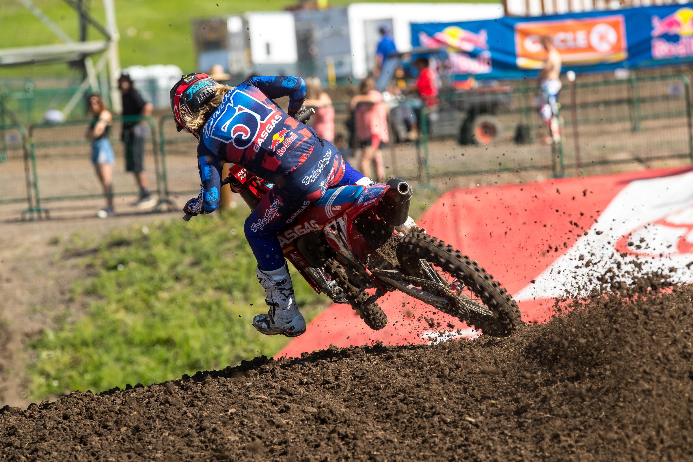 Justin Barcia on a regular intermediate Dunlop tire at Thunder Valley.