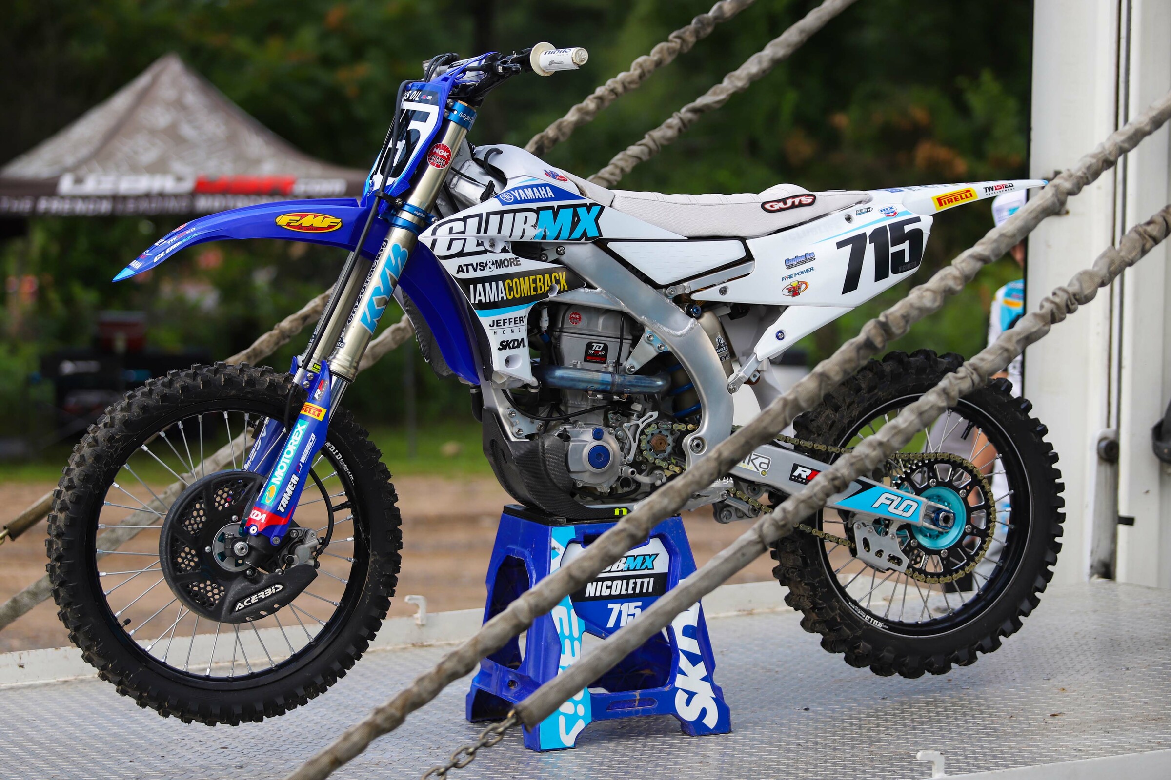 Nicoletti's bike on the ClubMX team truck at the Southwick National.