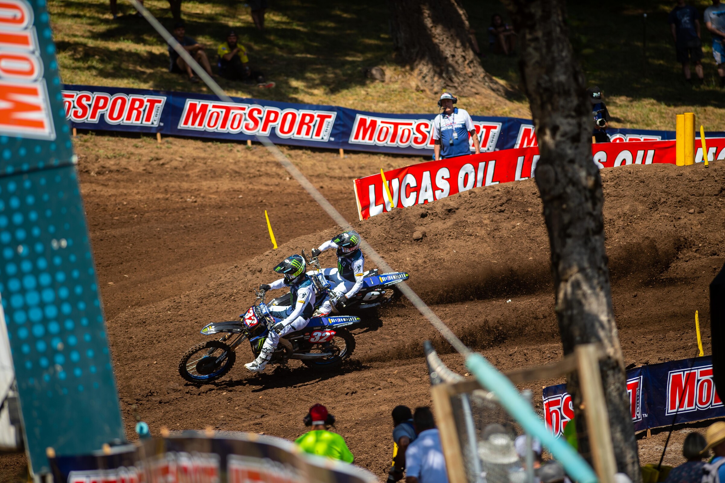 Justin Cooper and Jeremy Martin battling in the second moto.