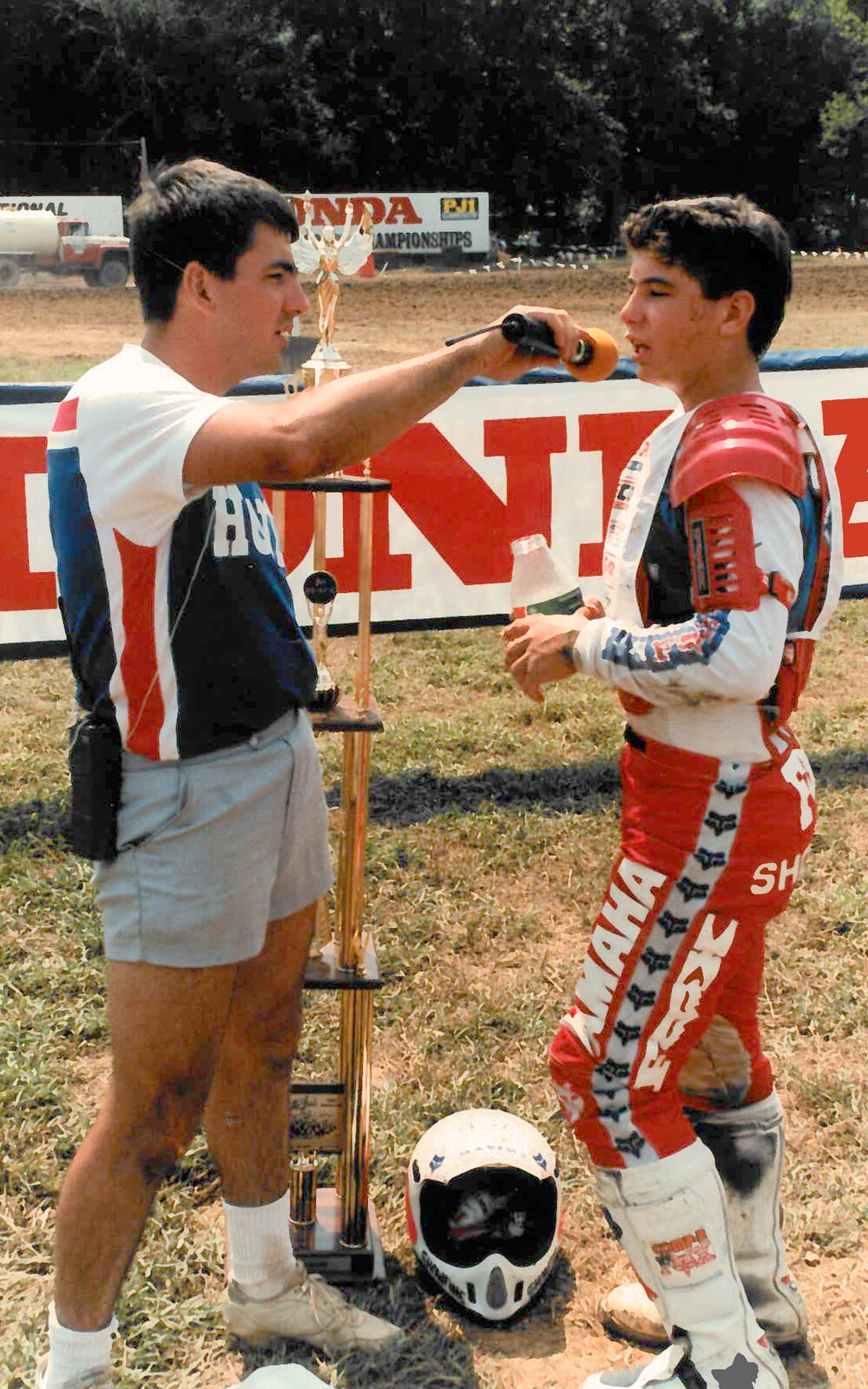Tim Cotter interviewing Jeremy McGrath.