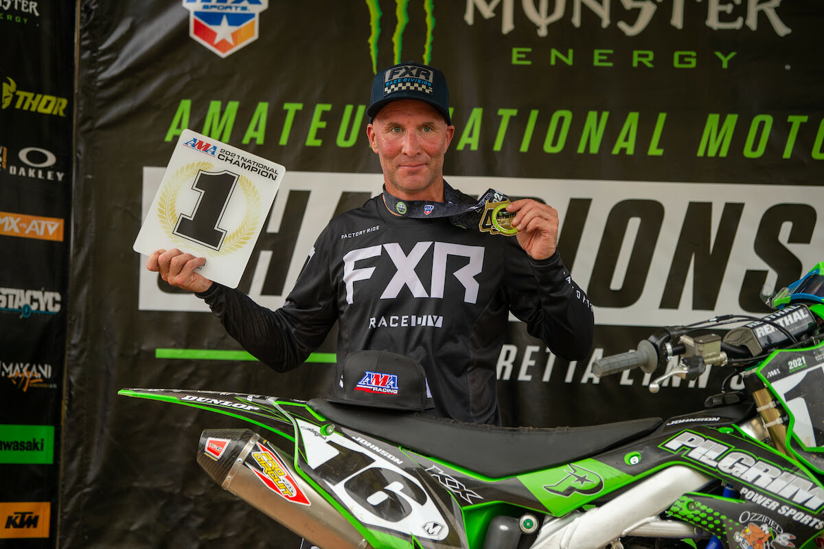 Johnson's 2-1-1 moto scores made him the AMA National Champion.