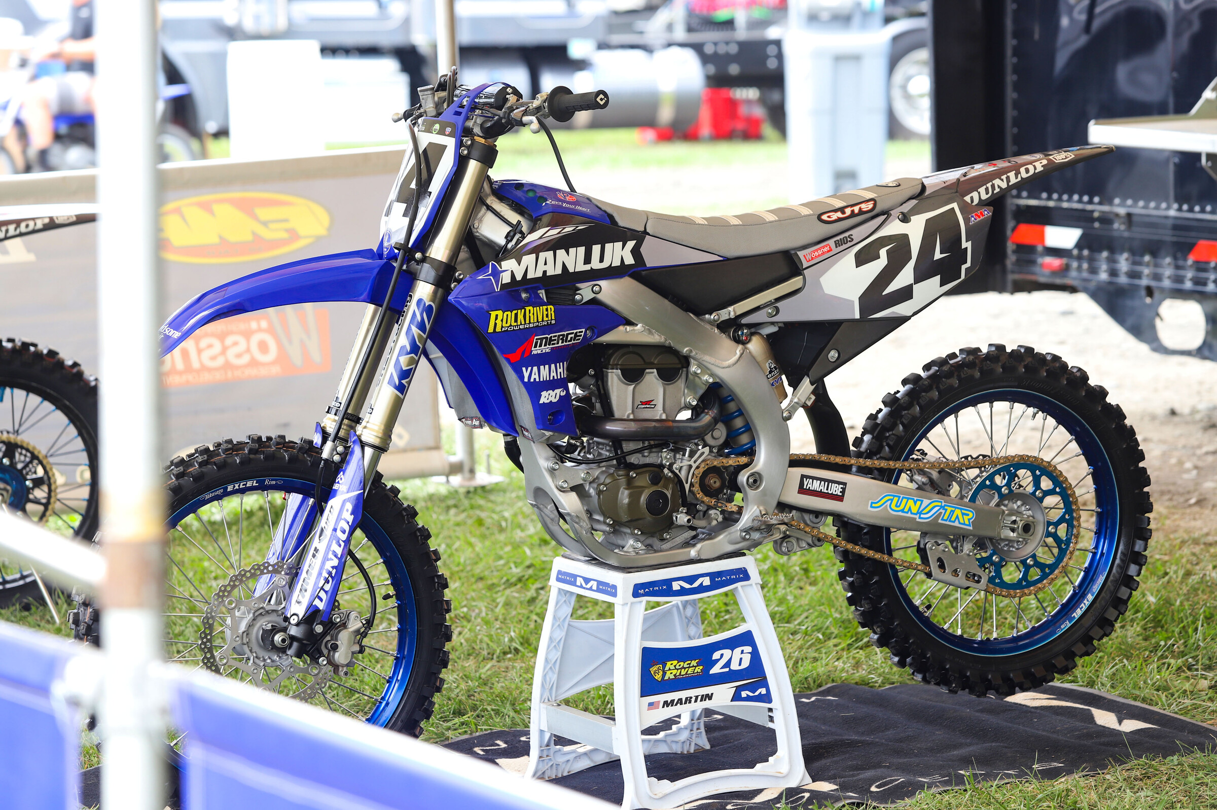 Tommy Rios' #24 Loretta Lynn's Yamaha YZ250F will become #172 for Saturday.