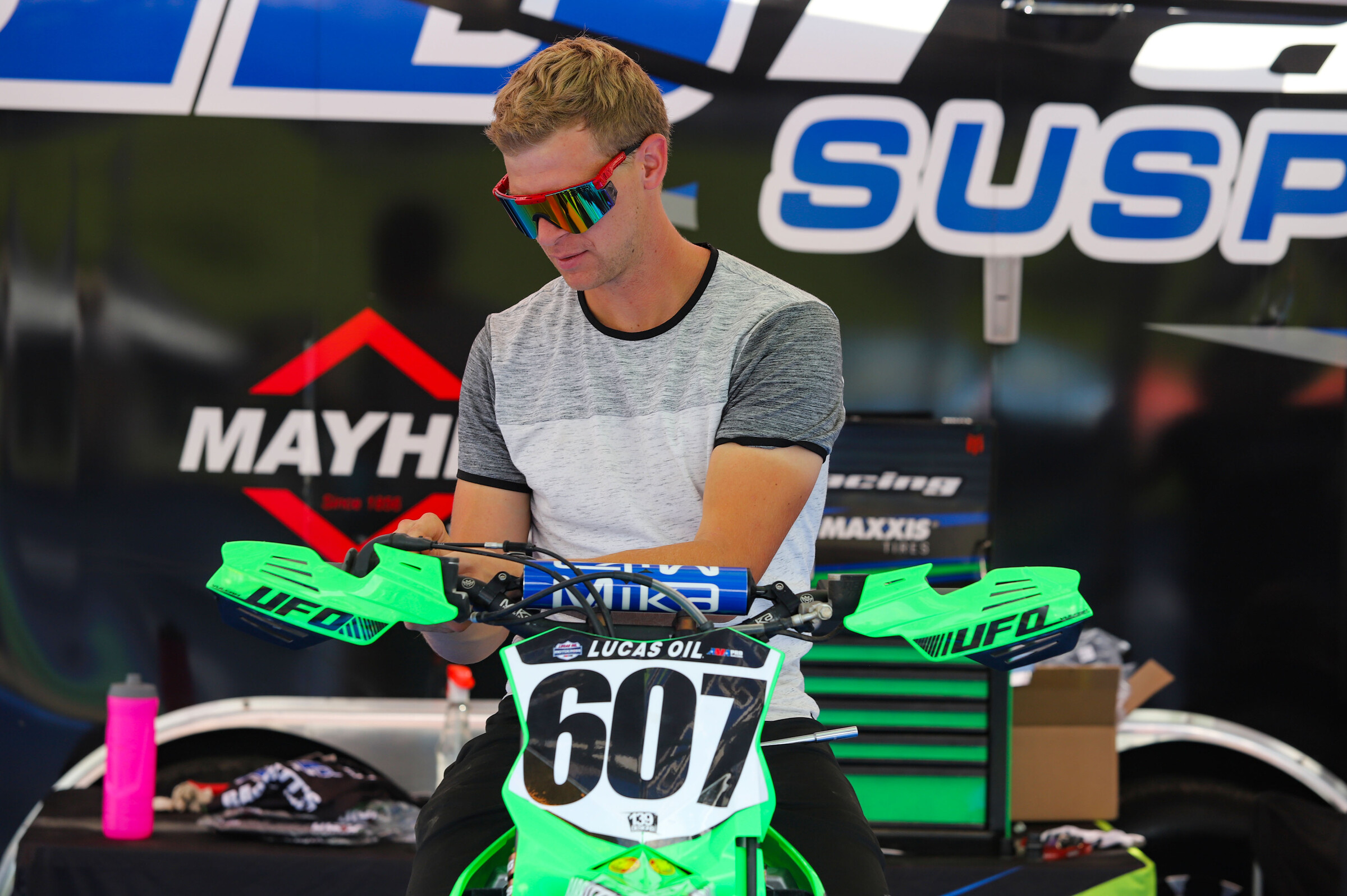 #607 Kyle Endriss is going to be filling in for Alex Ray (who is out after wrists surgery) for the SGB Racing/Maxxis/Babbitt’s Kawasaki team.
