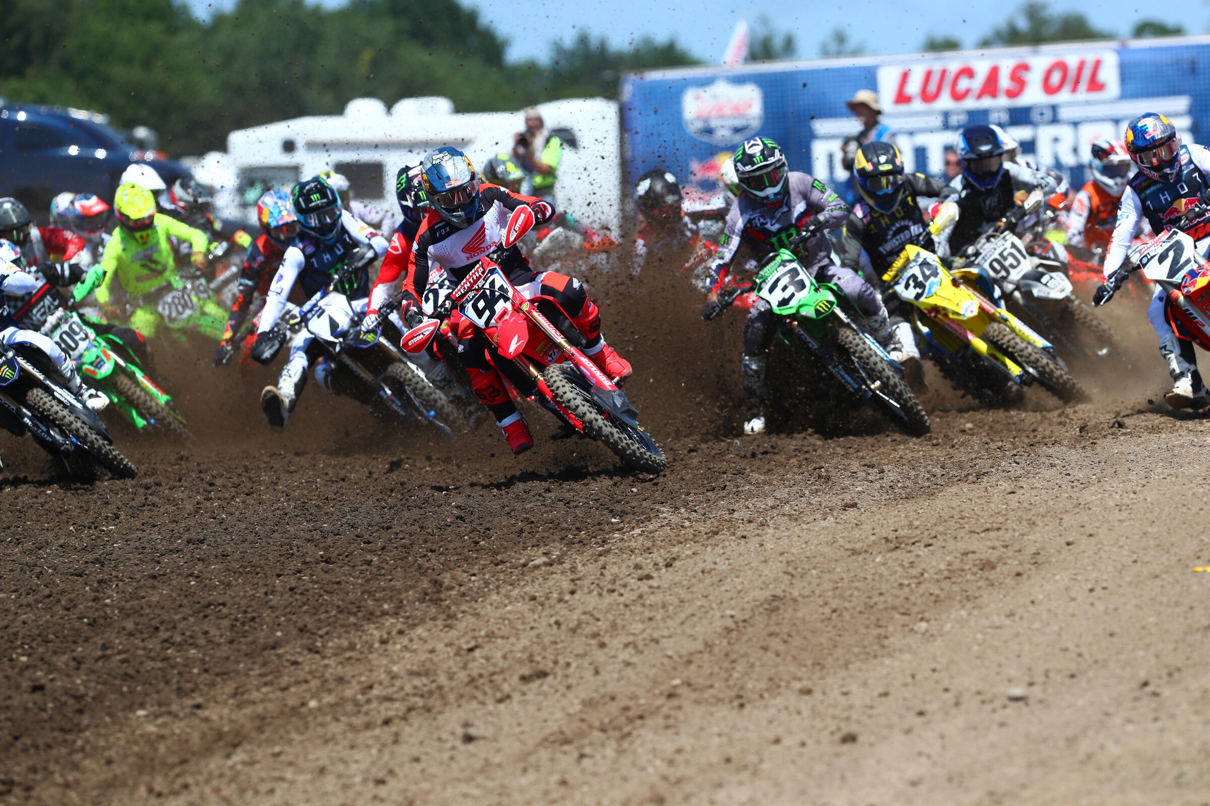 Roczen led the 450 Class through the first turn—and throughout the entire race.