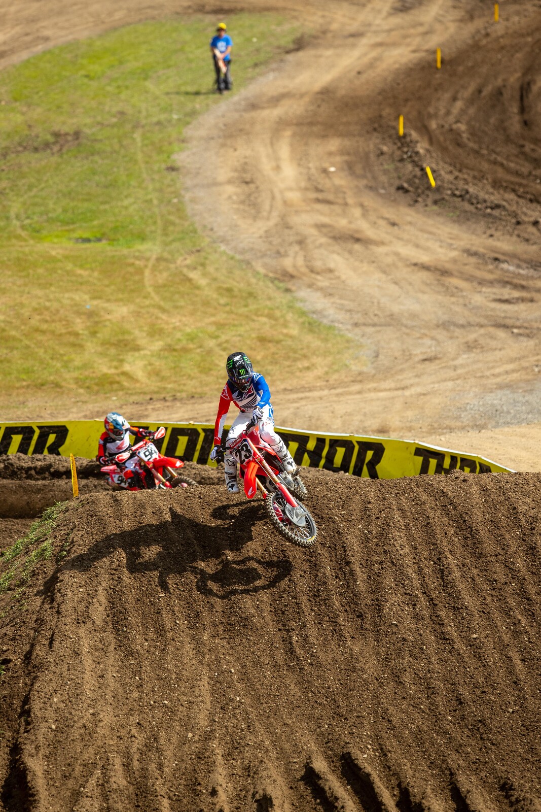 Sexton rebounded to lead moto two over his teammate Roczen.