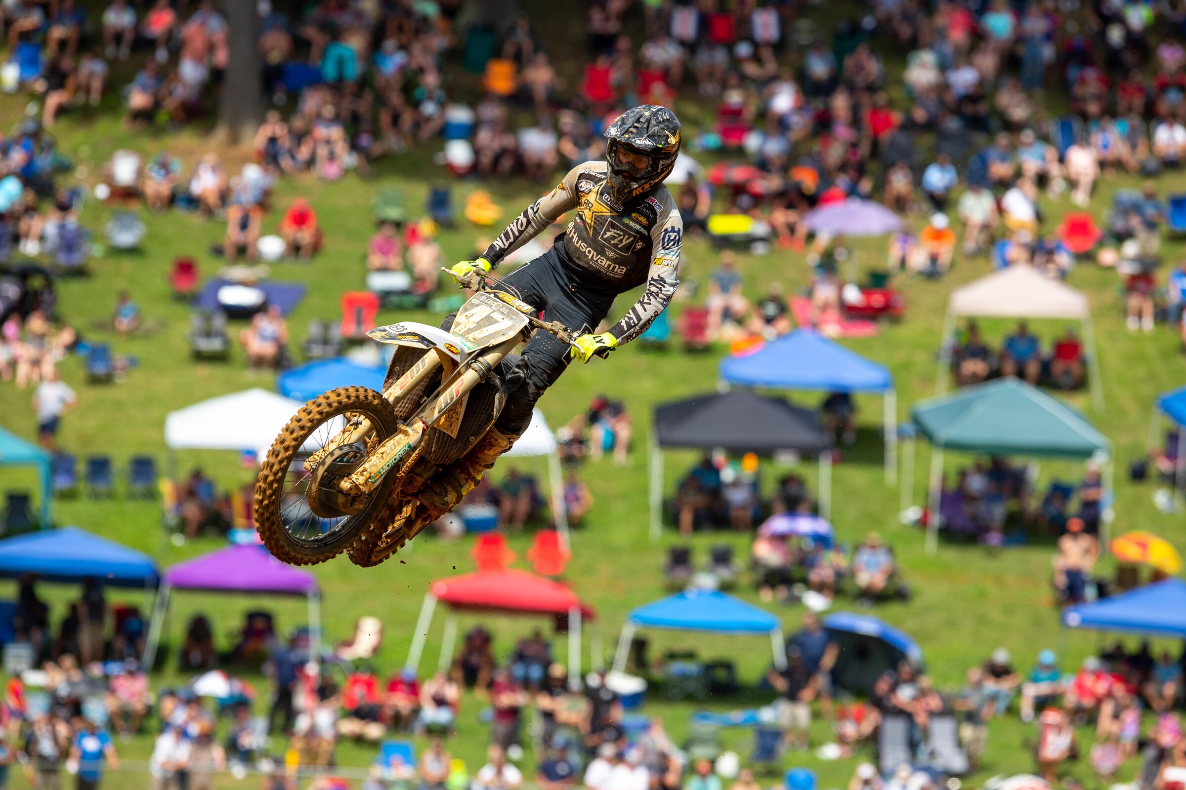 A first-turn crash in the second moto hindered Swoll's overall finish at the ninth round.