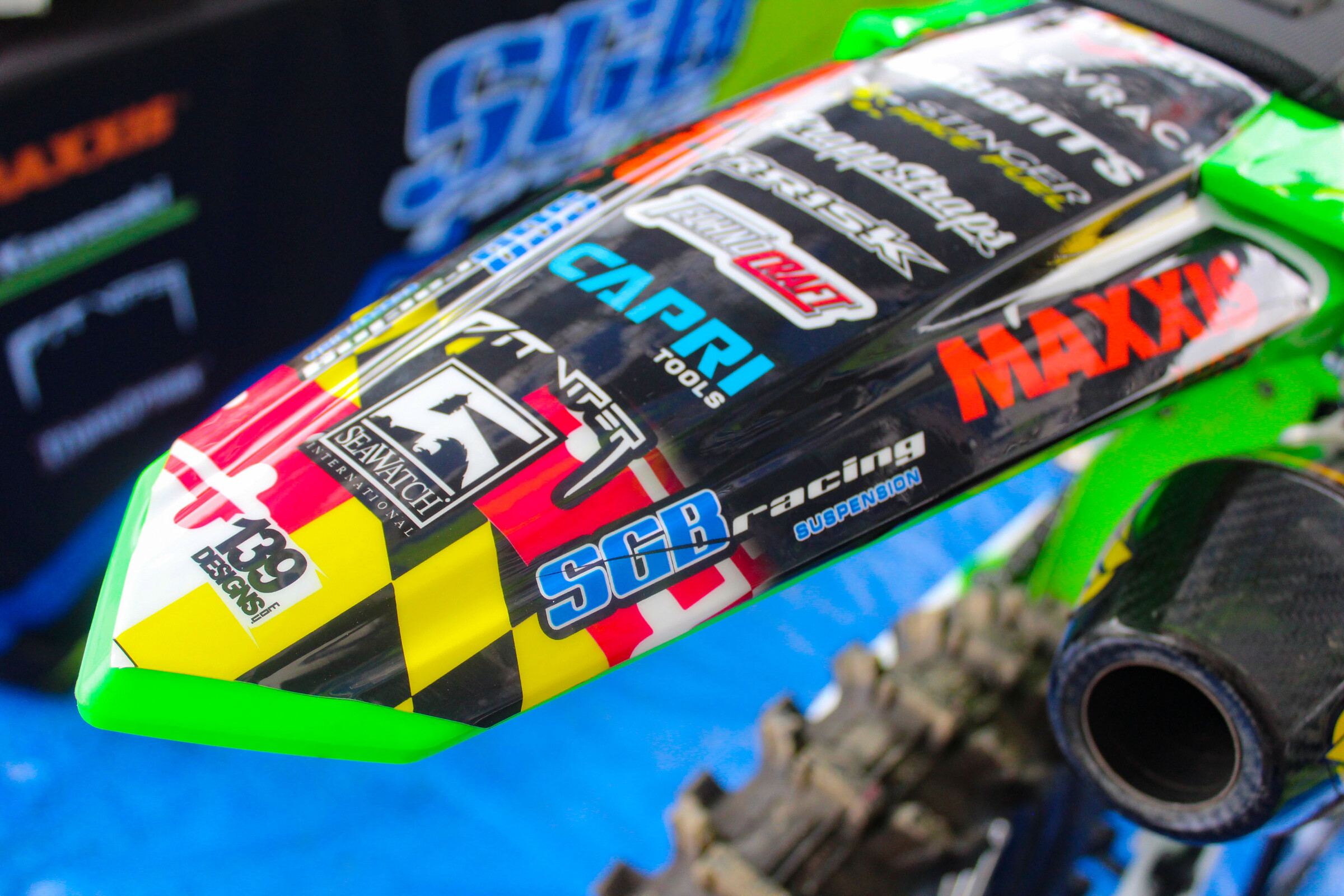 The SGB Racing/Maxxis/Babbitt’s Kawasaki's Maryland touch this weekend.