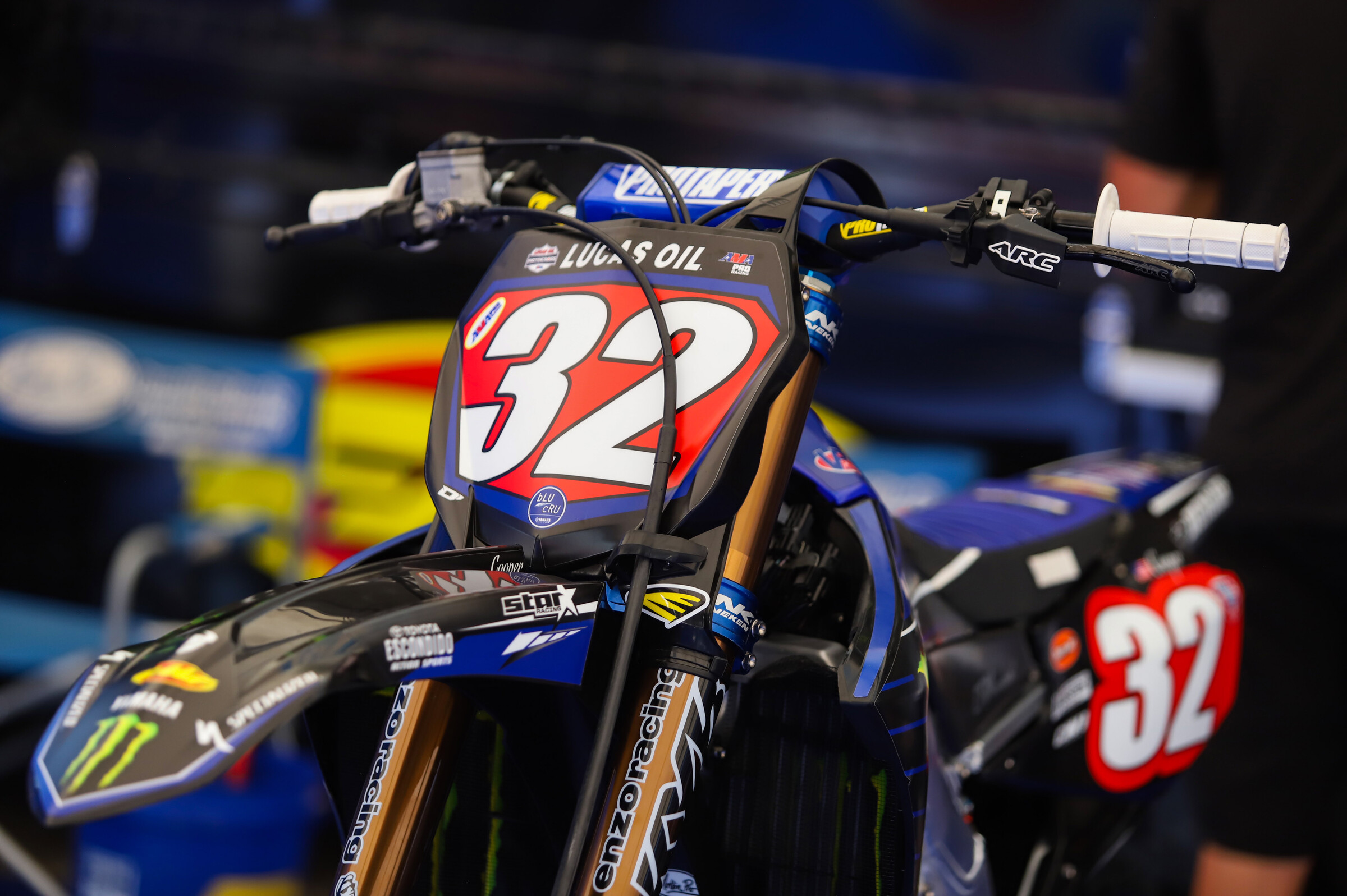 Justin Cooper's red-plated Monster Energy/Star Yamaha Racing YZ250F.