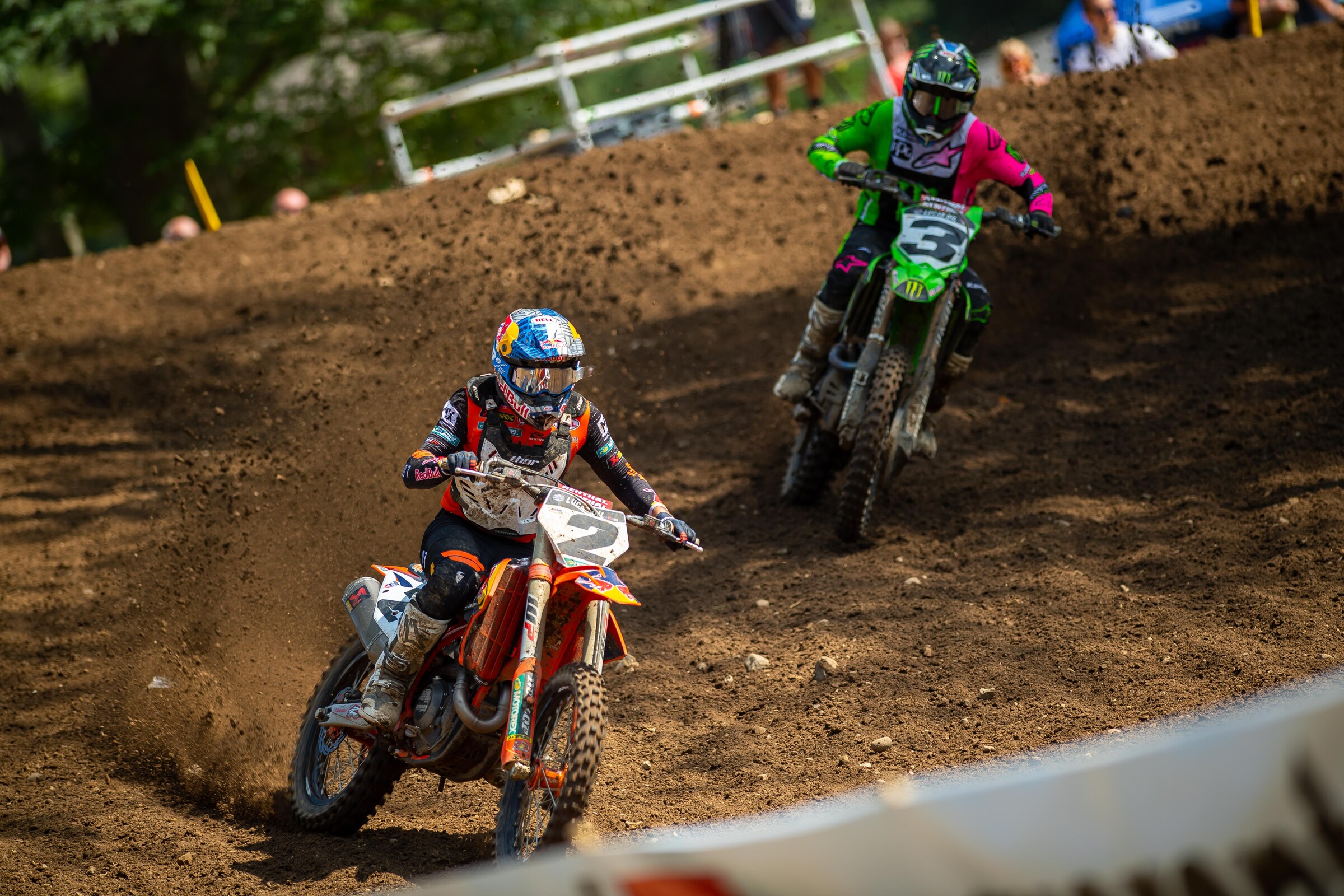 Webb with Tomac close behind.
