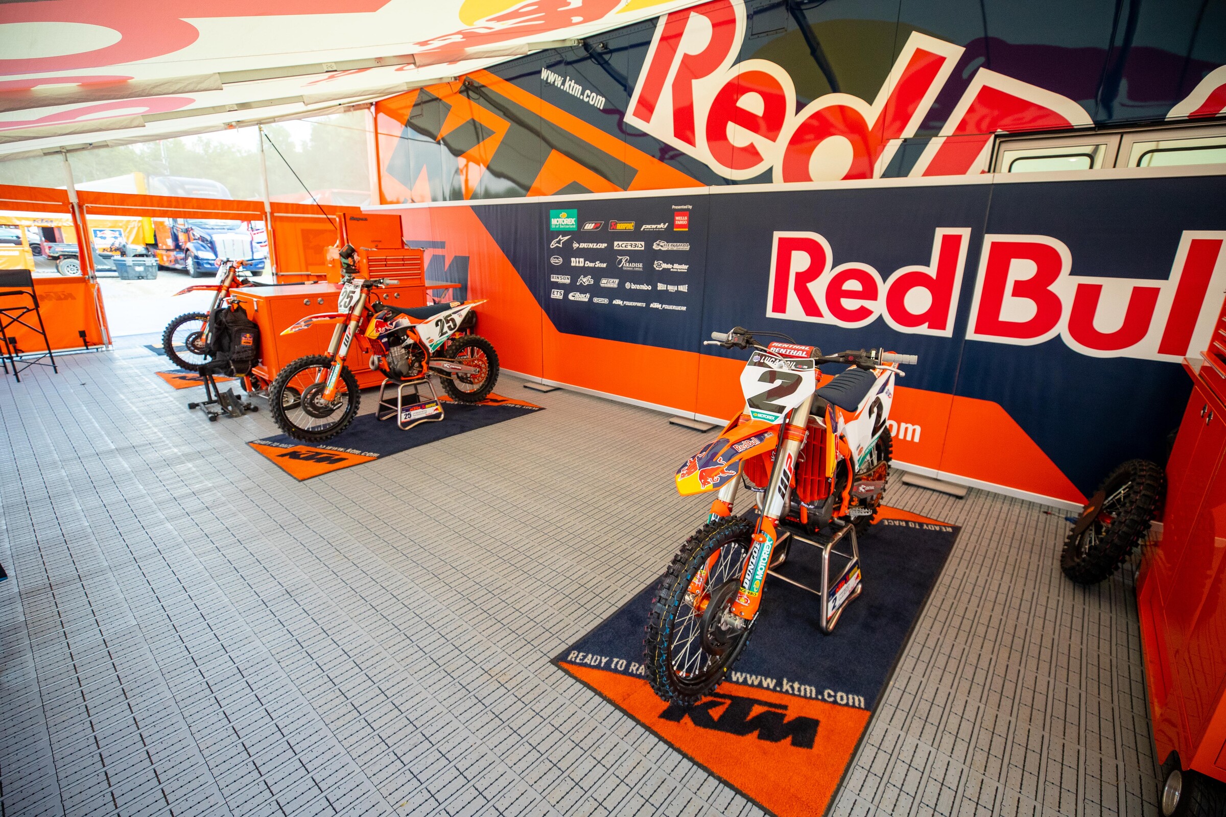 The Red Bull KTM tent.