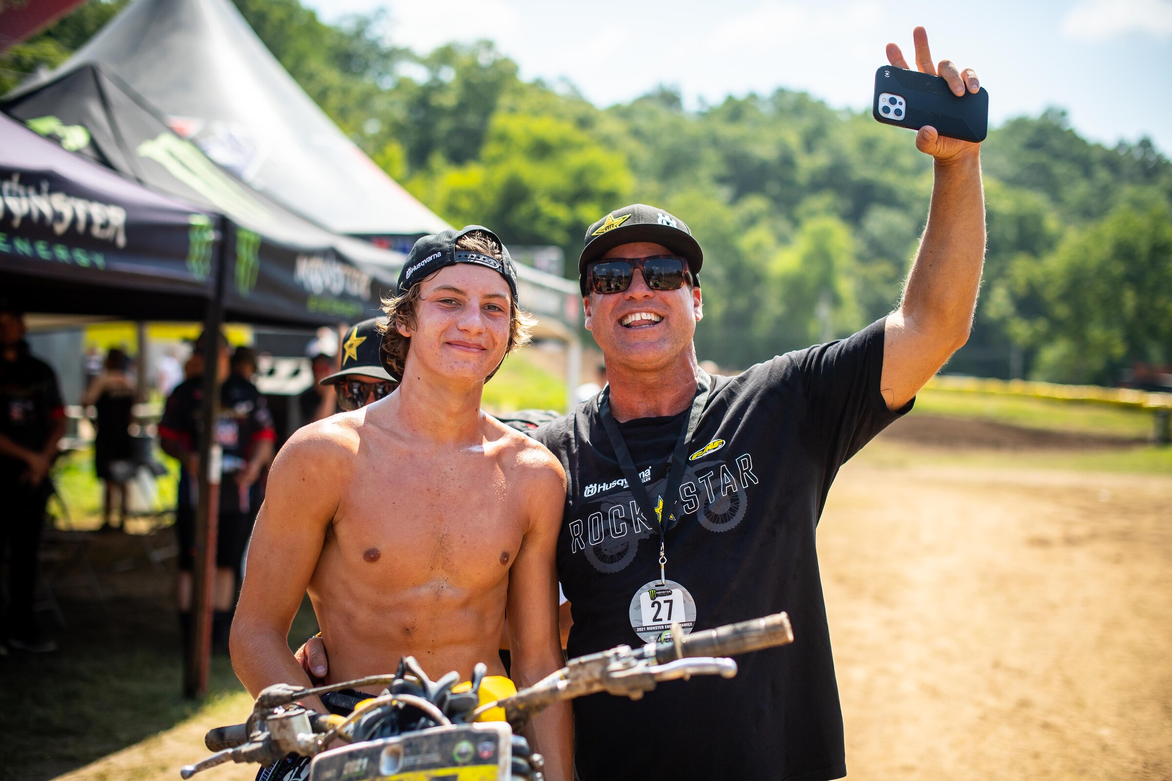 Talon Hawkins and team celebrate a week full of top-five motos.
