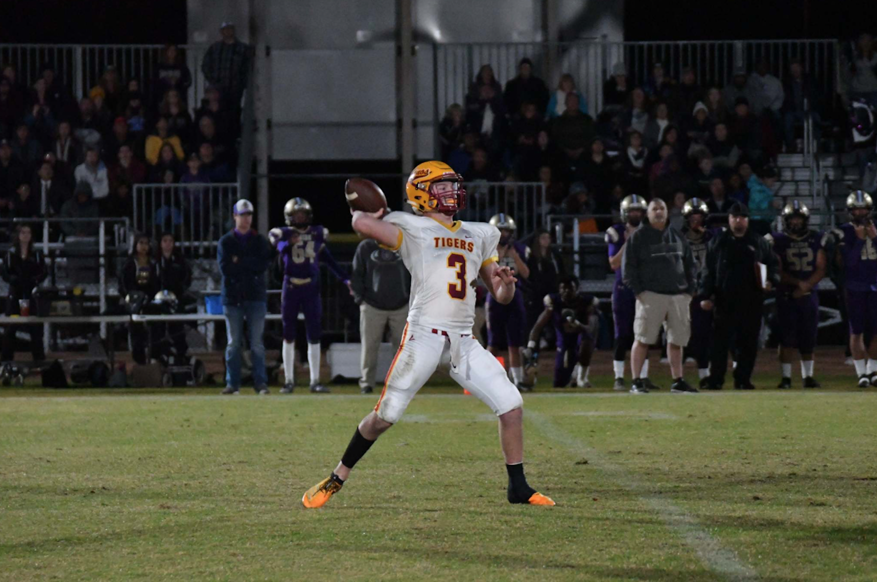 Colby Copp playing high school football.