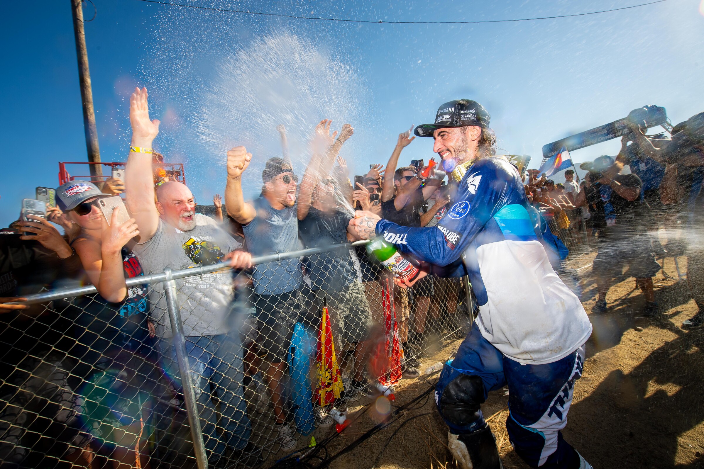 Ferrandis celebrates with the fans.