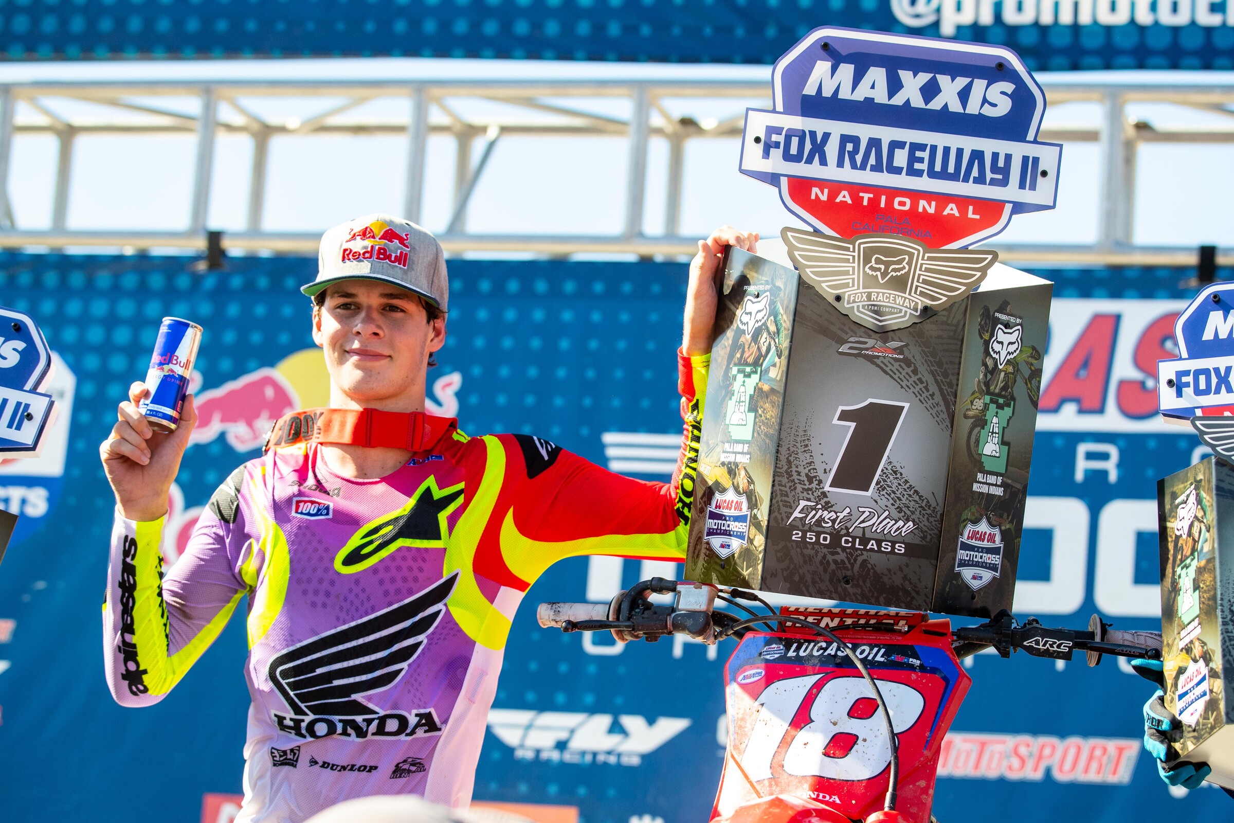Jett Lawrence now has three overall wins in three starts at Fox Raceway at Pala.