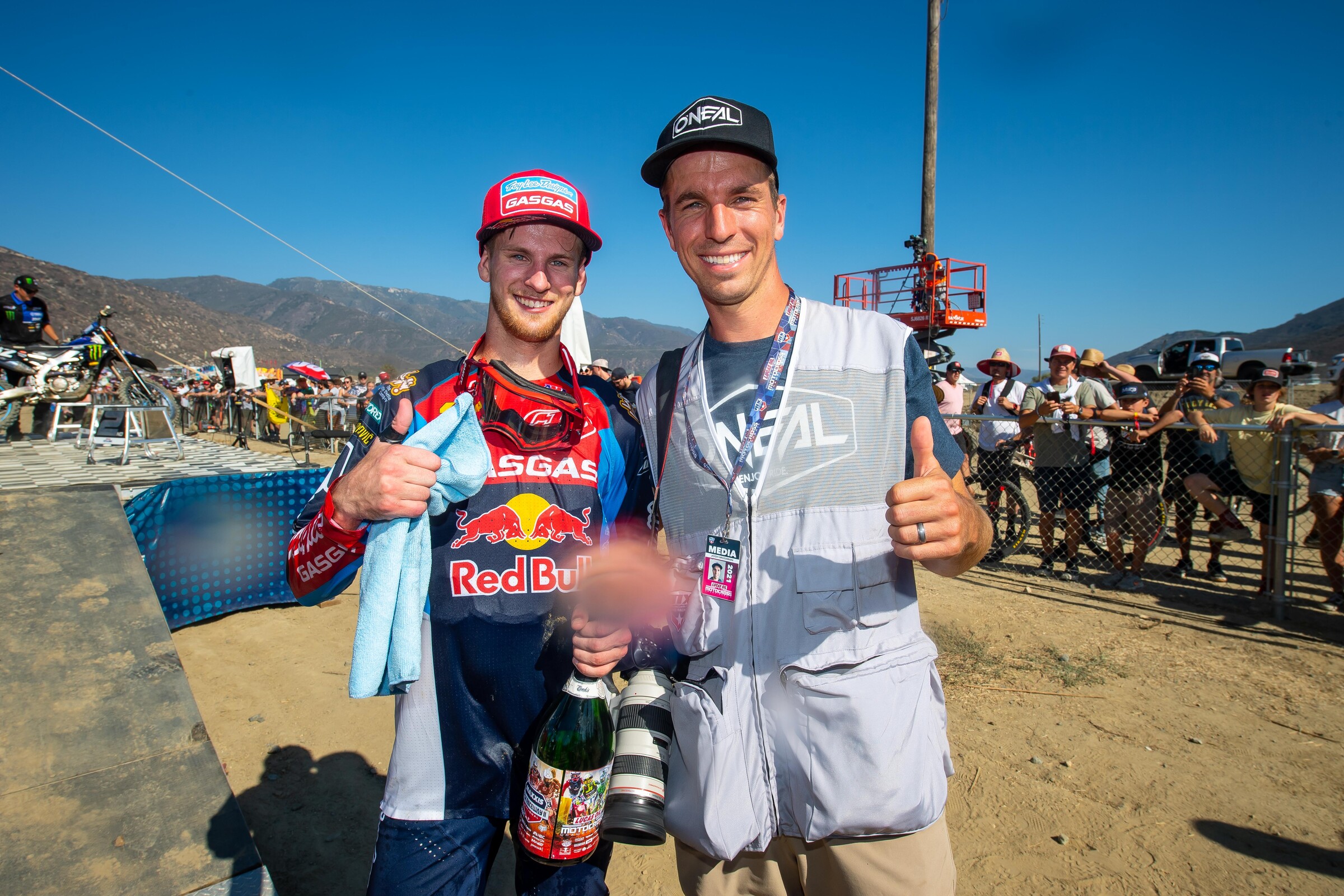 Michael with his older brother Josh, a retired racer who works for Motocross Action Magazine.