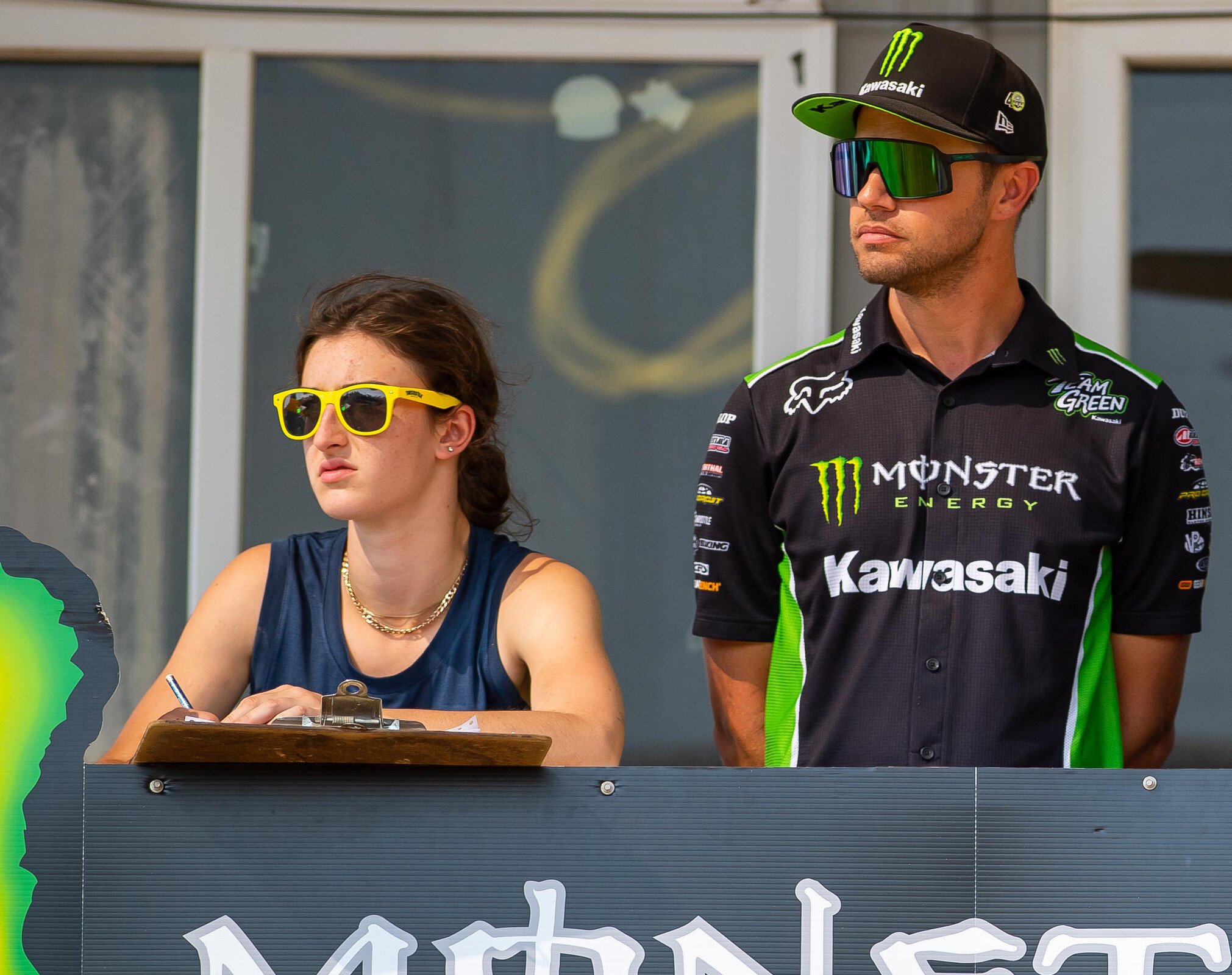 Chloe and Ryan Holliday keeping score together.