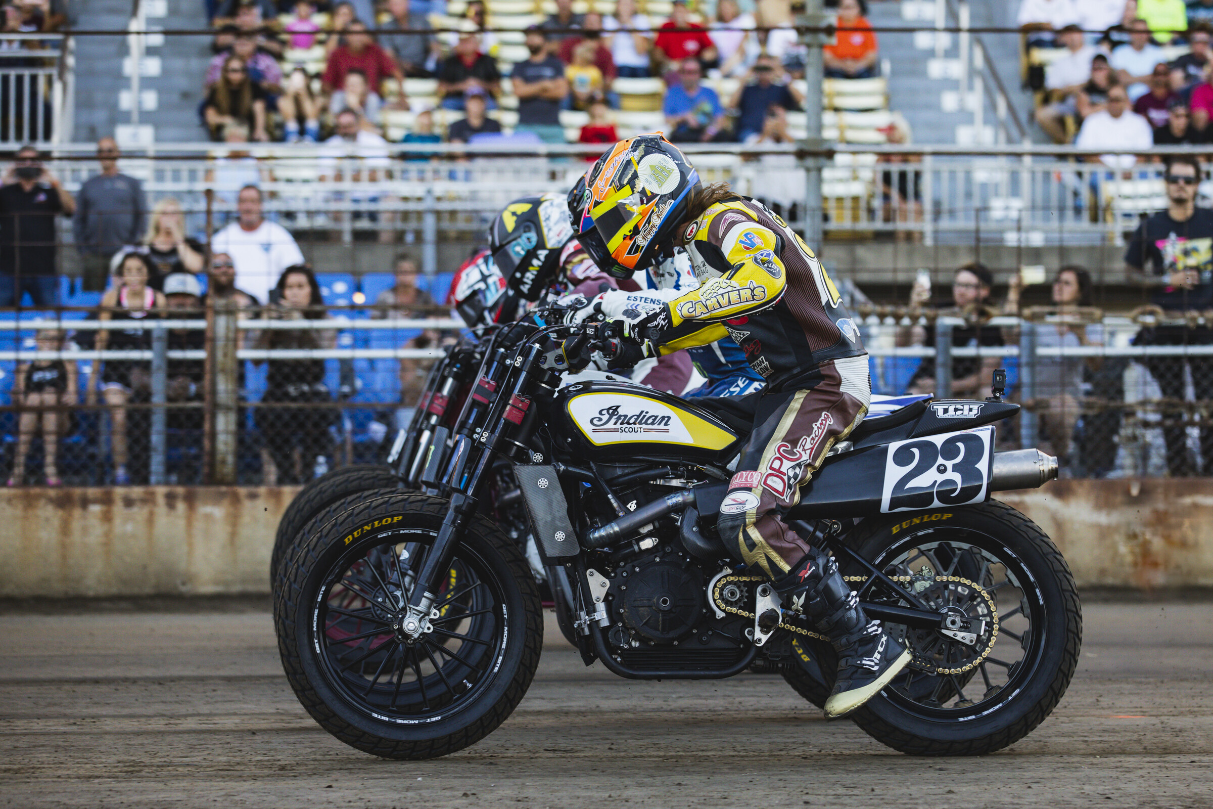 Carver blasts off. Riders hit over 130 MPH at Springfield.