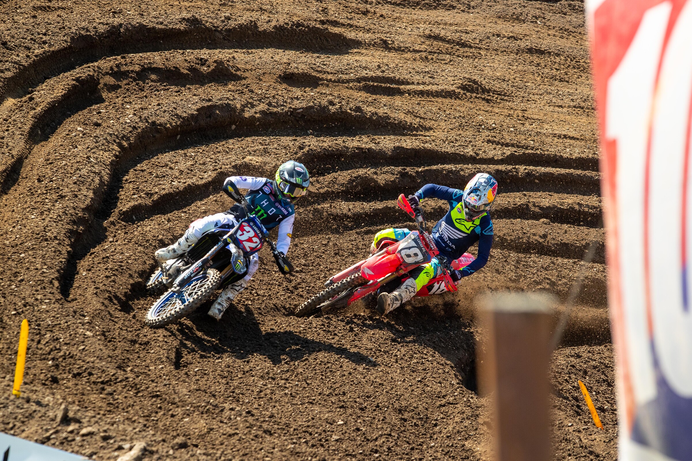 Justin Cooper and Jett Lawrence battle at Unadilla.