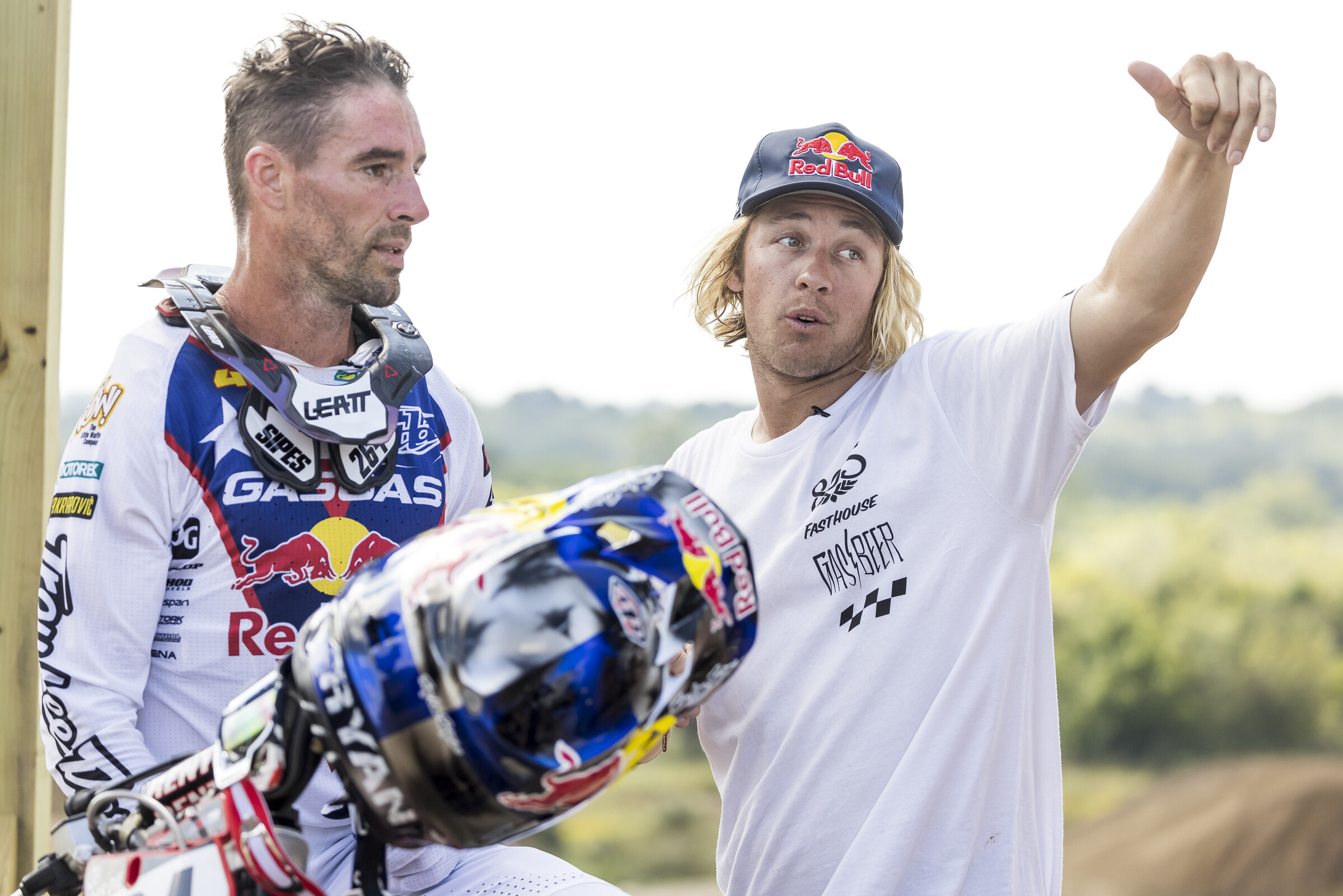 Sipes listens as Tyler Bereman probably explains some massive line.