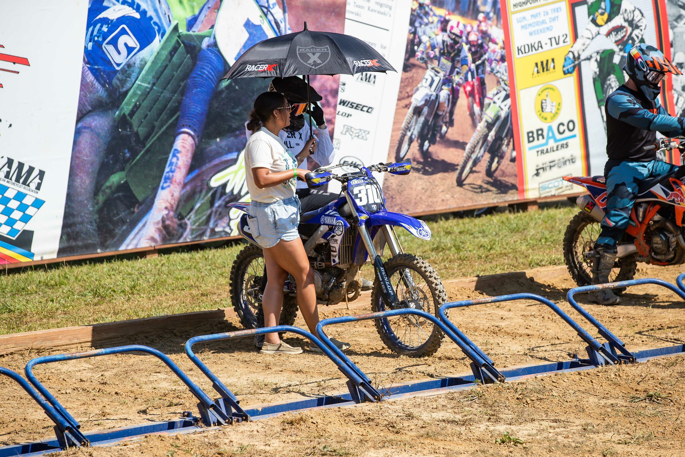 Mitch Kendra and his girlfriend Caity Brooks pre-moto.