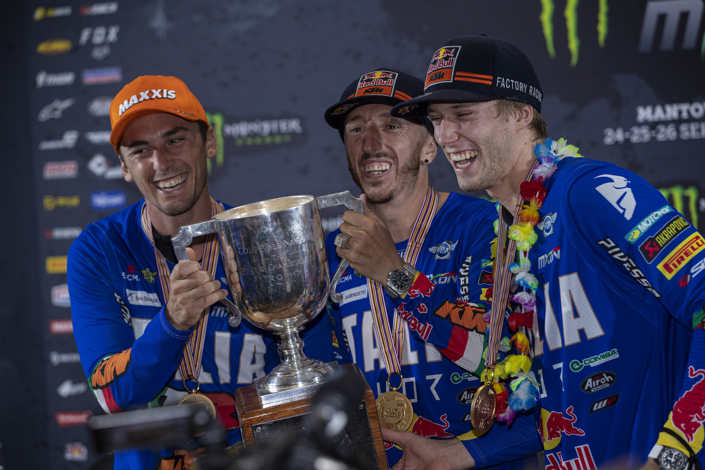 (L to R) Lupino, Cairoli, and Guadagnini celebrate.