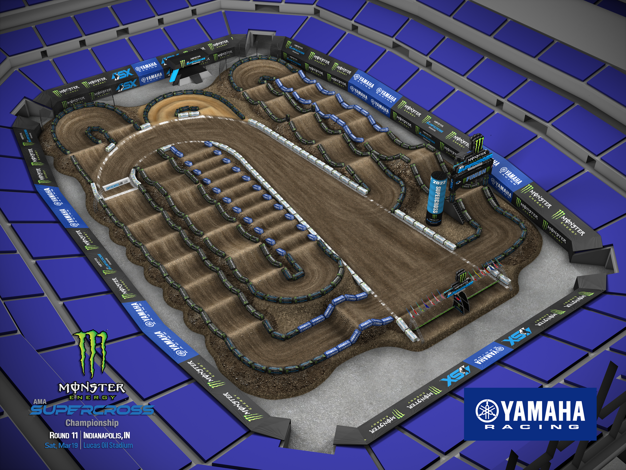 Round 11 Indianapolis Track Map – featuring Monster Energy Supercross, The Official Video game 4 track editor contest winning submission.