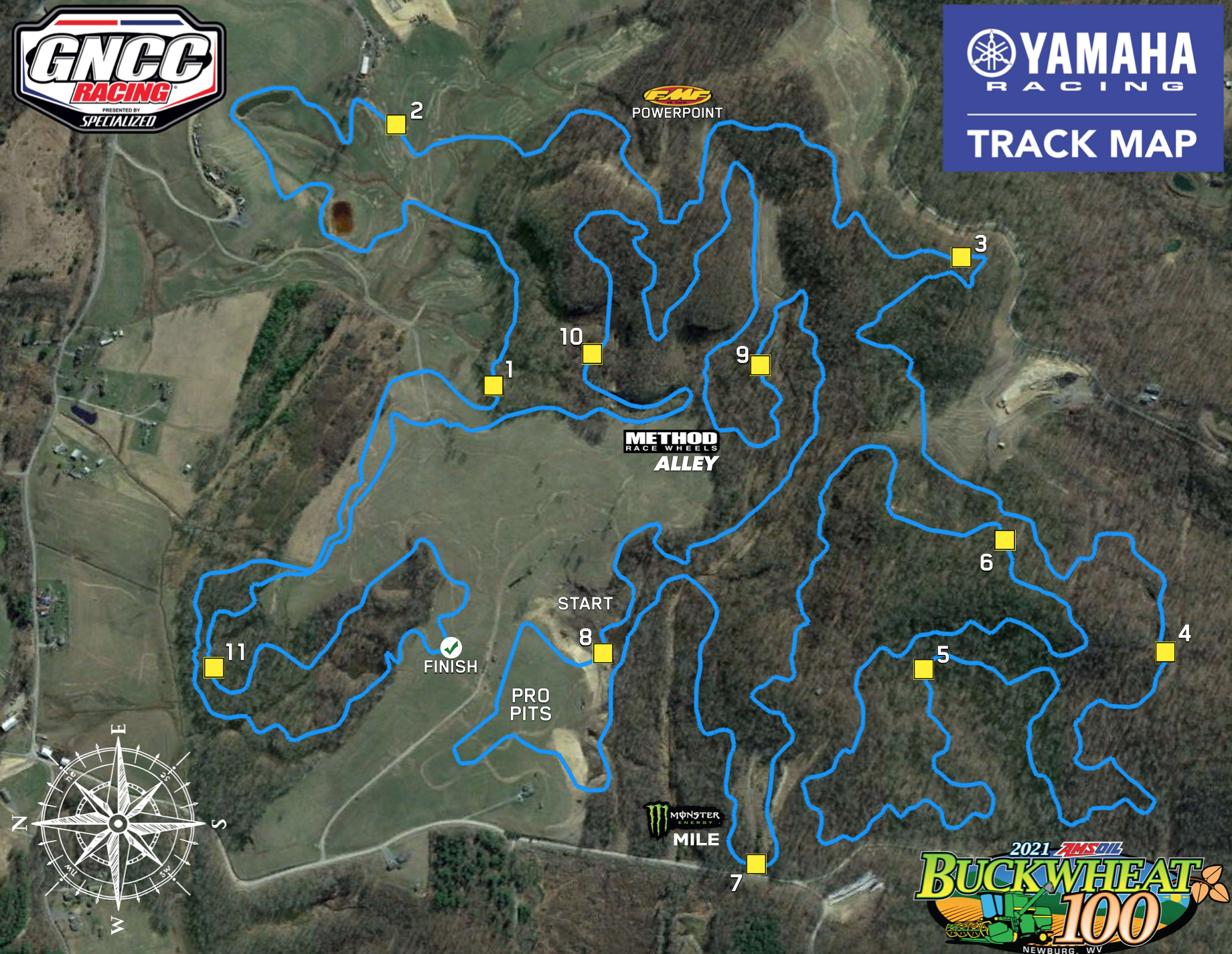 The 2021 Buckwheat 100 GNCC layout.