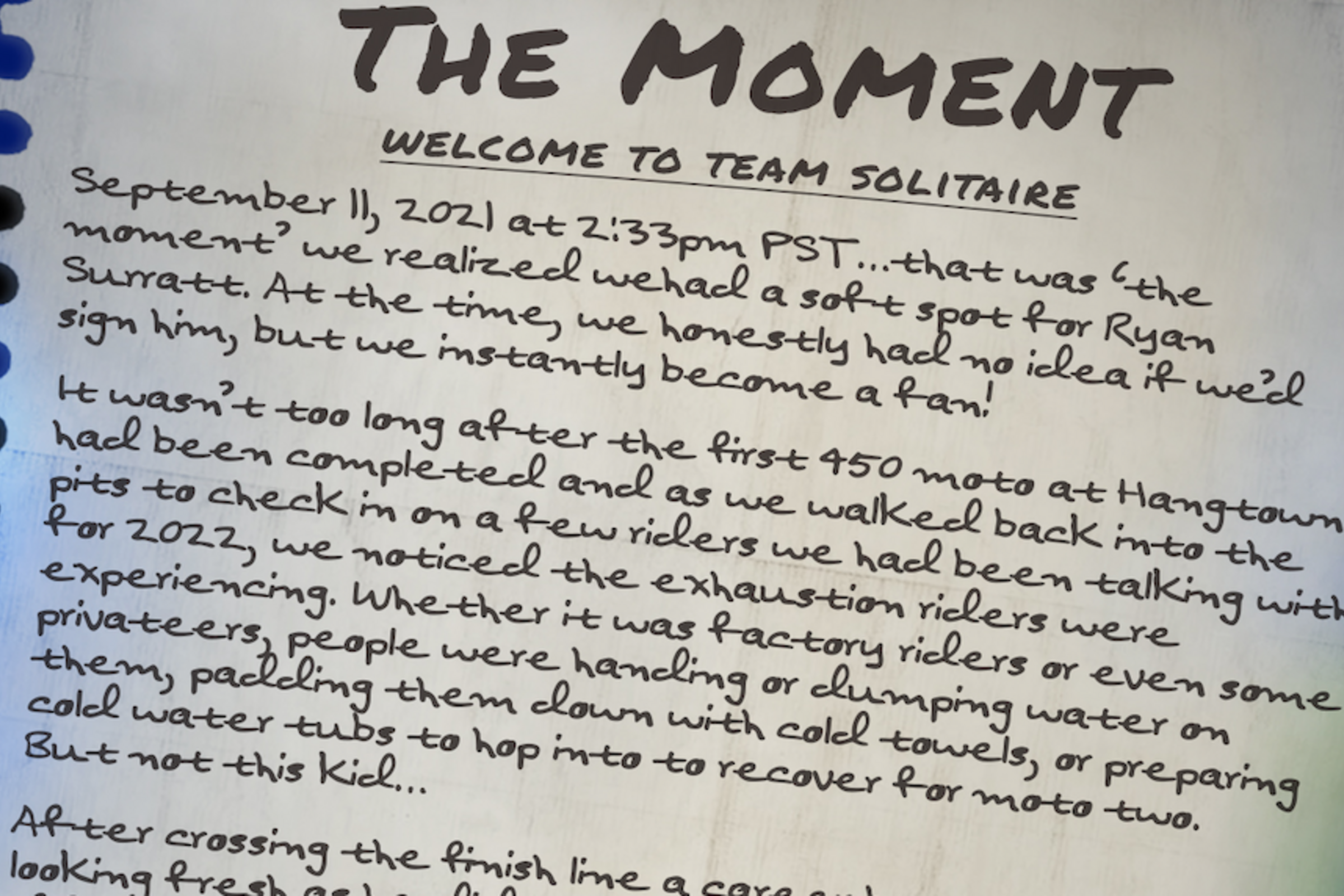 Team Solitaire/Nuclear Blast Yamaha Welcomes Ryan Surratt with Unique Announcement