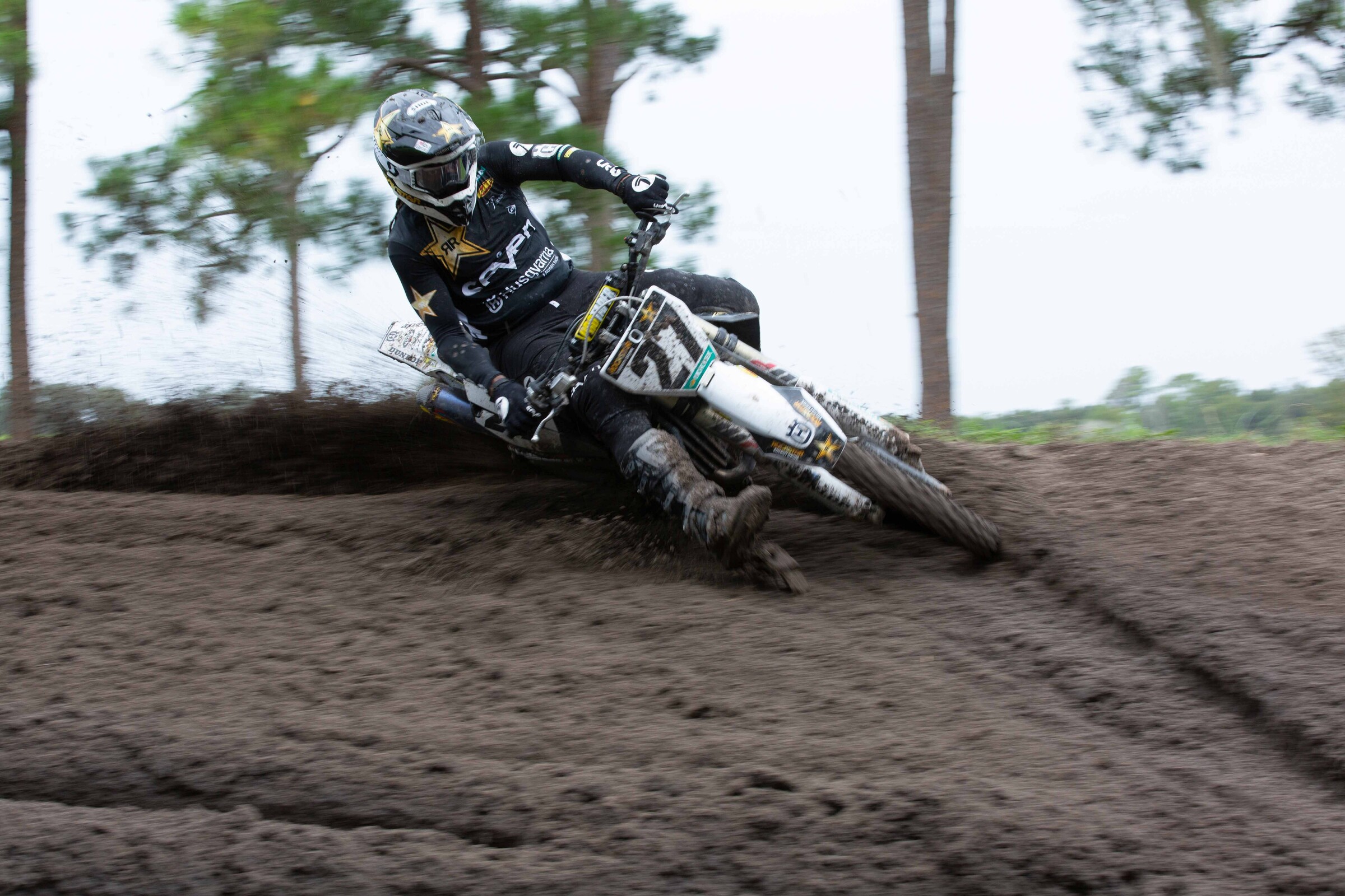 Stewart on a Rockstar Energy Husqvarna.