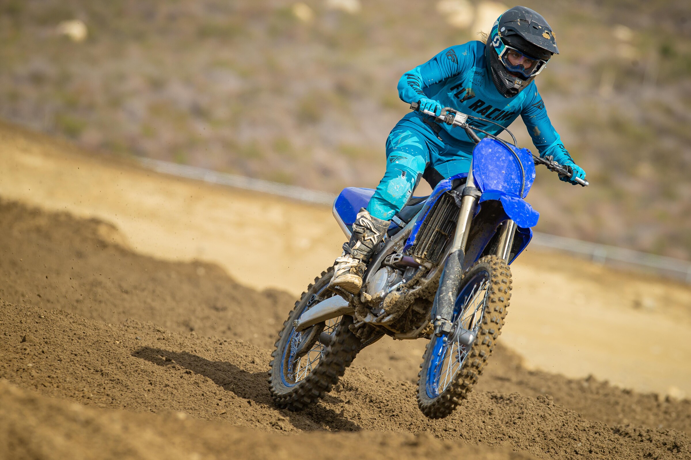 Sophia Phelps in action on the 2022 Yamaha YZ250F.