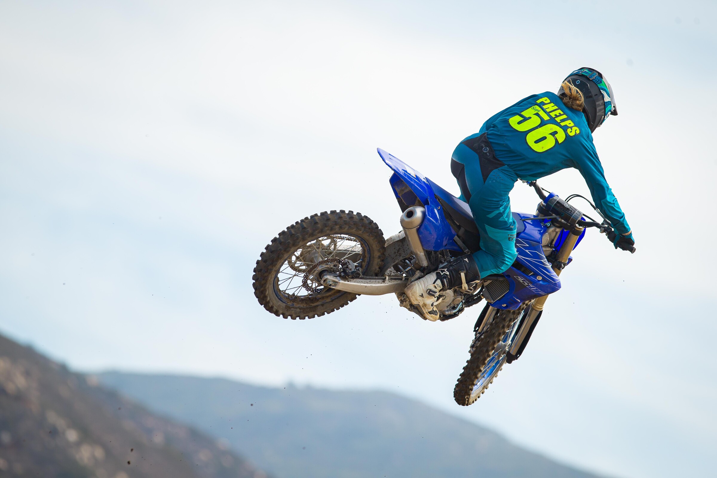Sophia Phelps in action on the 2022 Yamaha YZ250F.